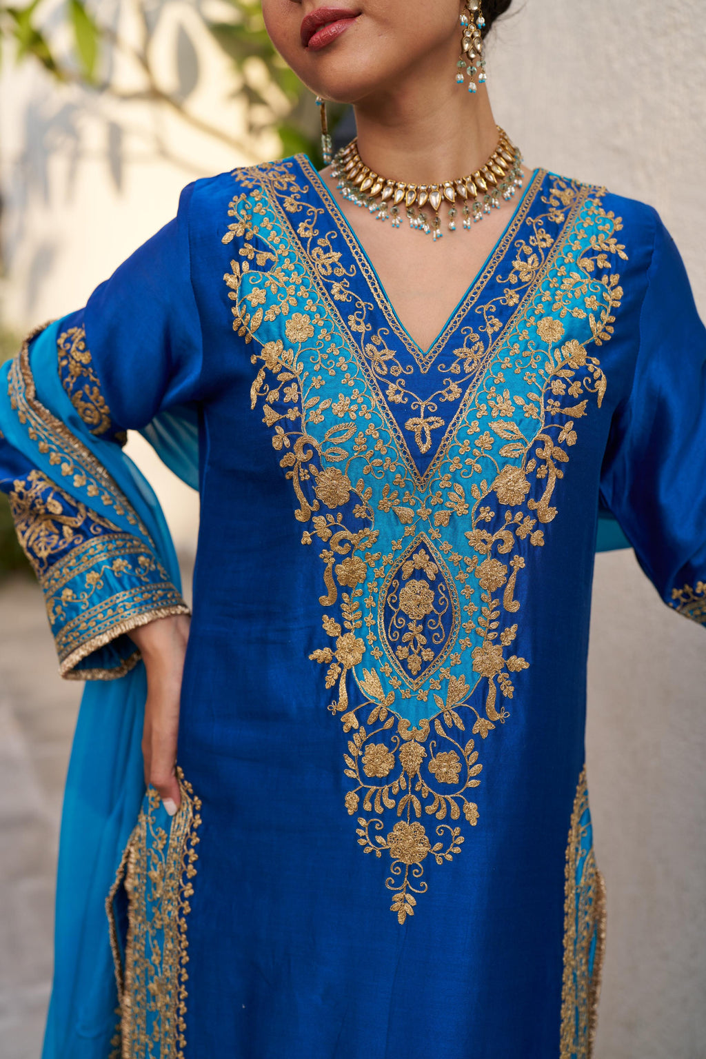 Inayat Blue Firozi Kurta Set of 3