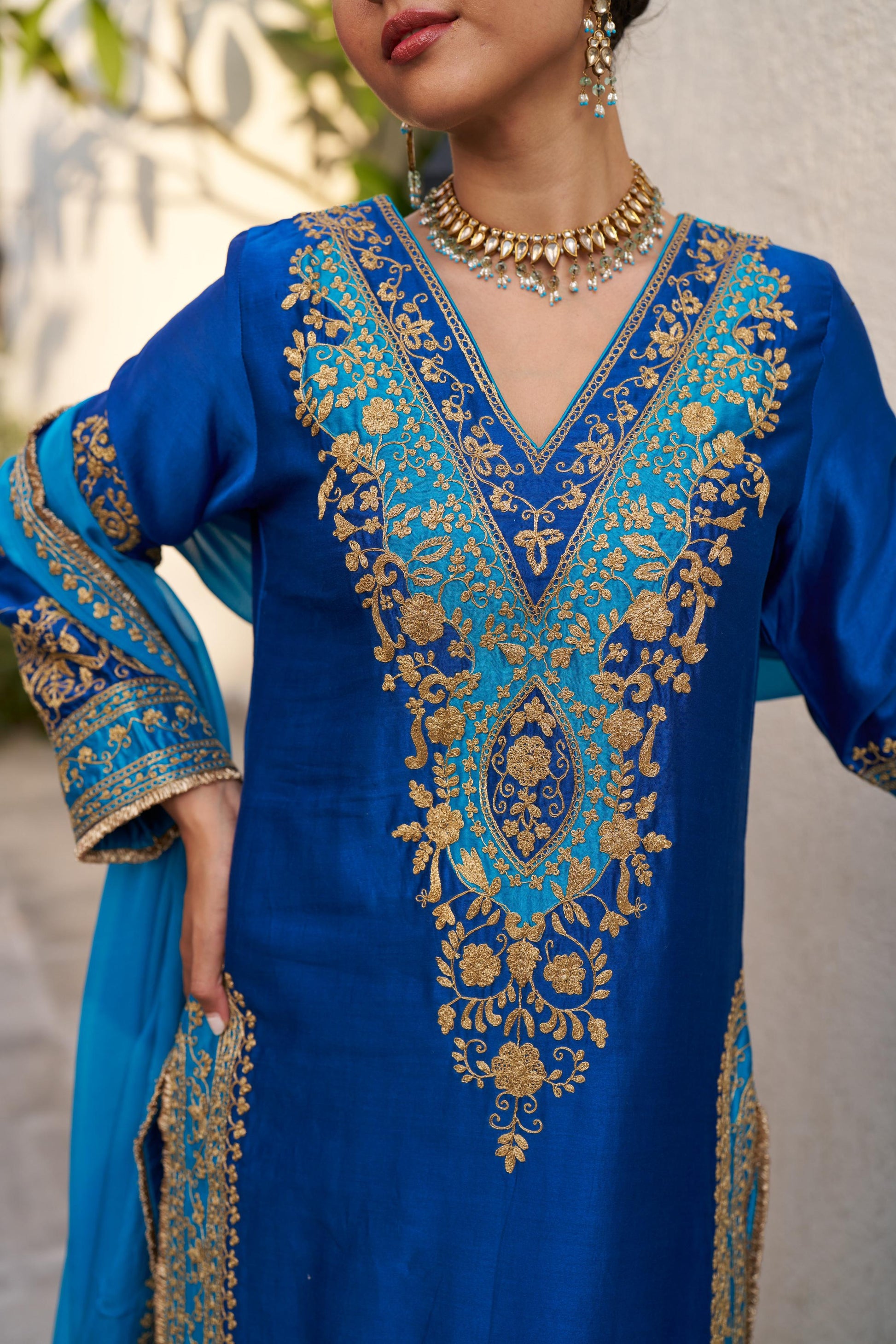 Inayat Blue Firozi Kurta Set of 3
