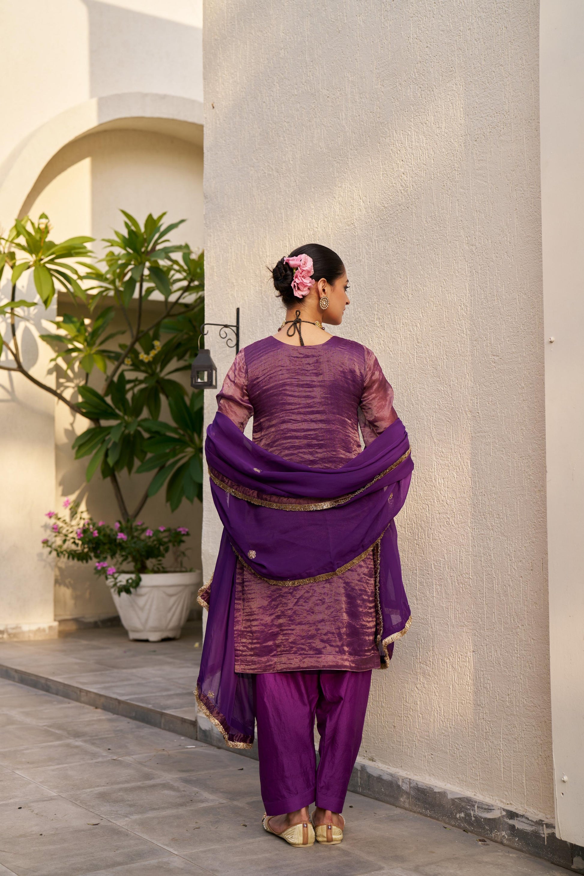 Inayat Purple Tissue Kurta Set of 3