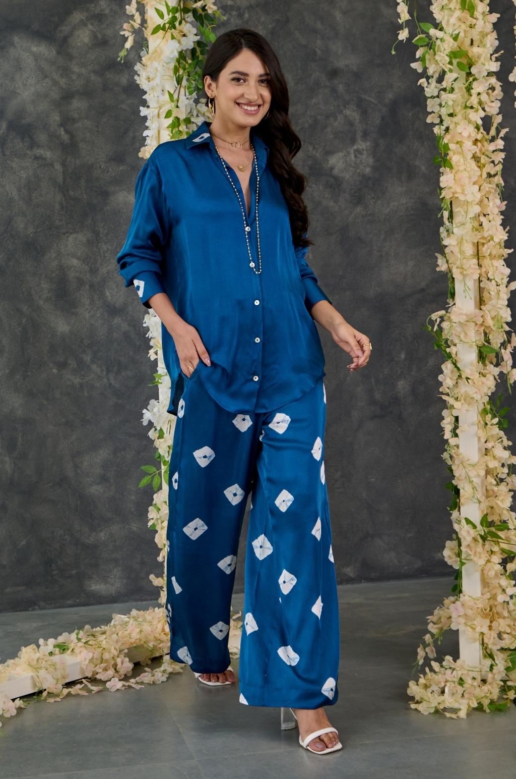 Red Bandhani Modal Satin Co-Ord Set