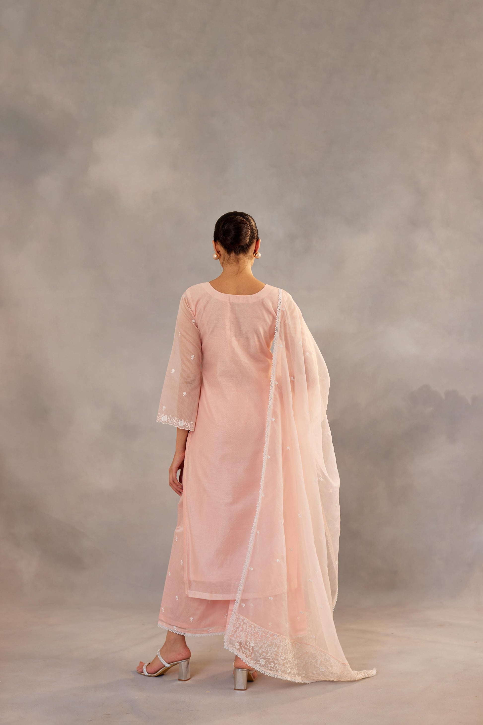 Nargis - Peach Embroidered Suit Set.- NV