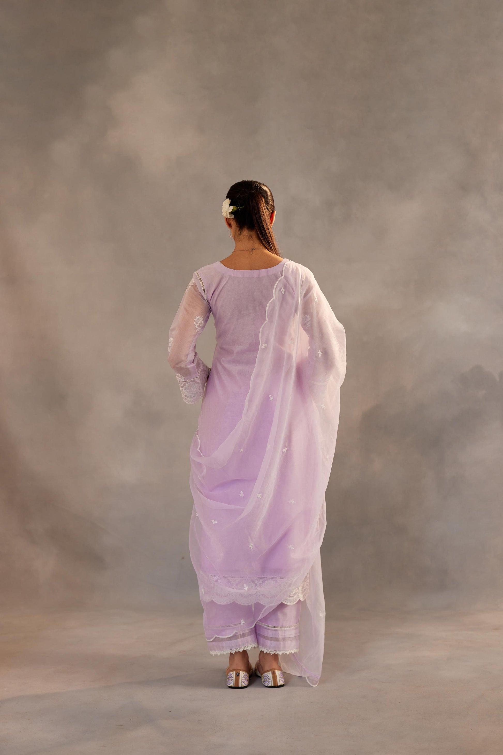 Gul - Lavender Embroidered Suit Set.- NV