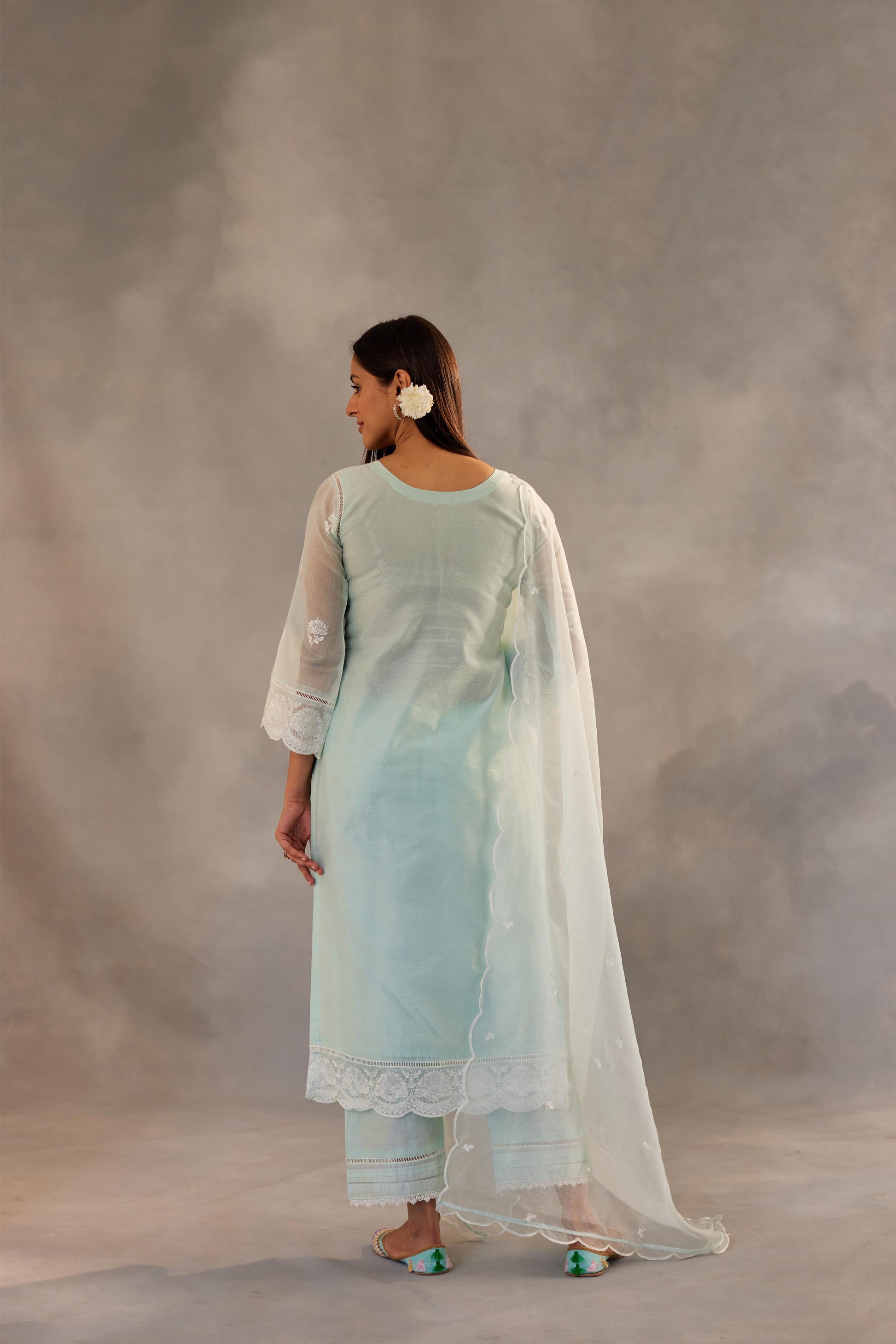 Neelkamal - Mint Green Embroidered Suit Set.- NV