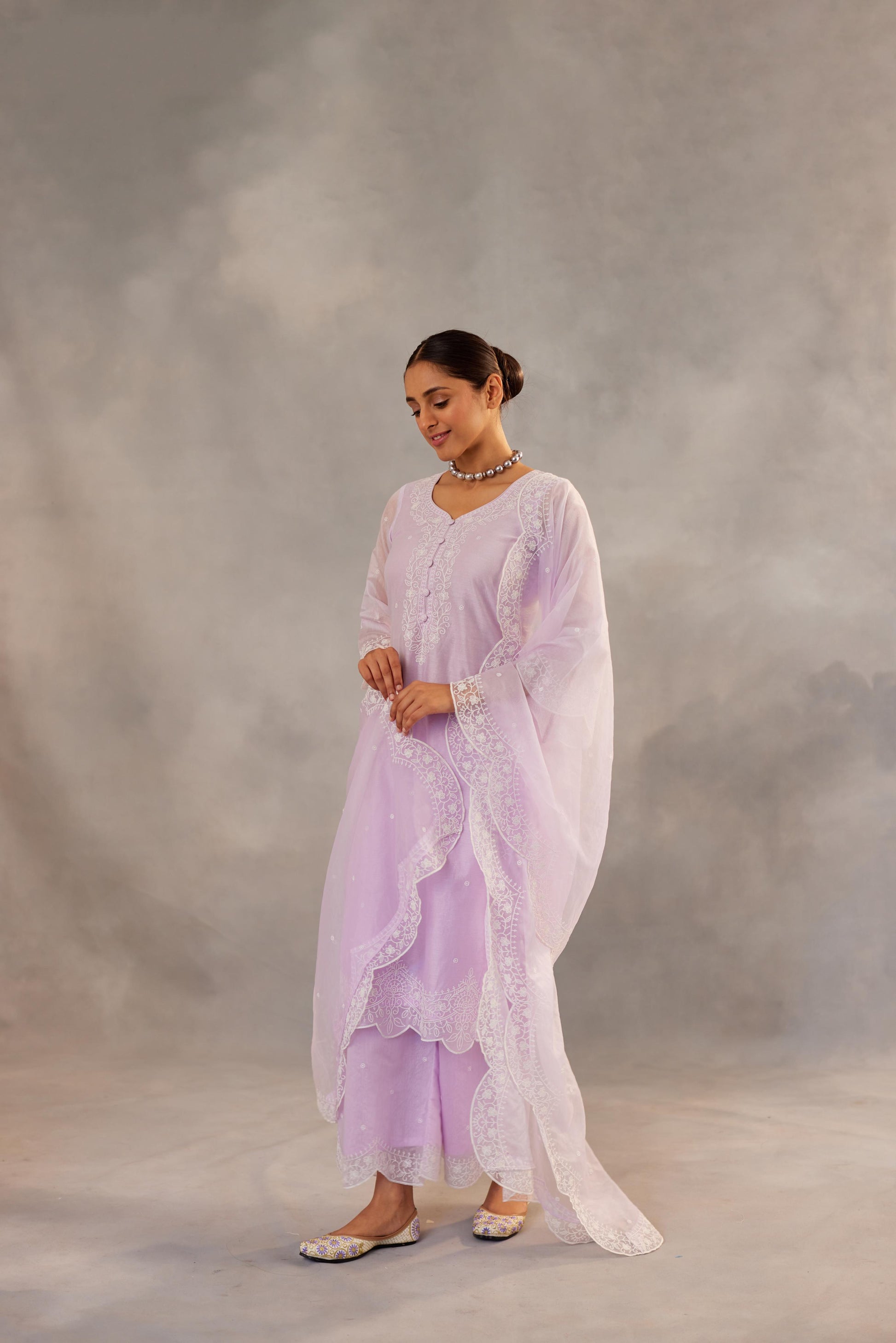 Kesar - Lavender Embroidered Suit Set- NV