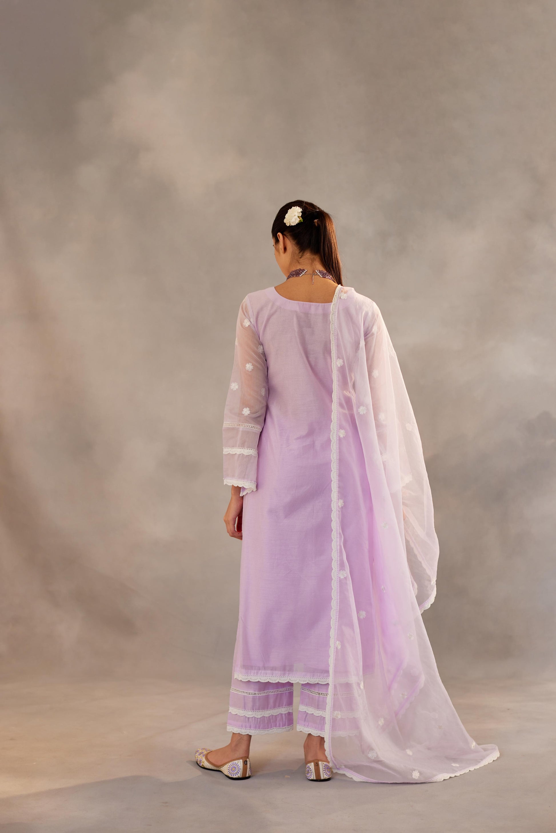 Kalgi - Lavender Embroidered Suit Set.- NV