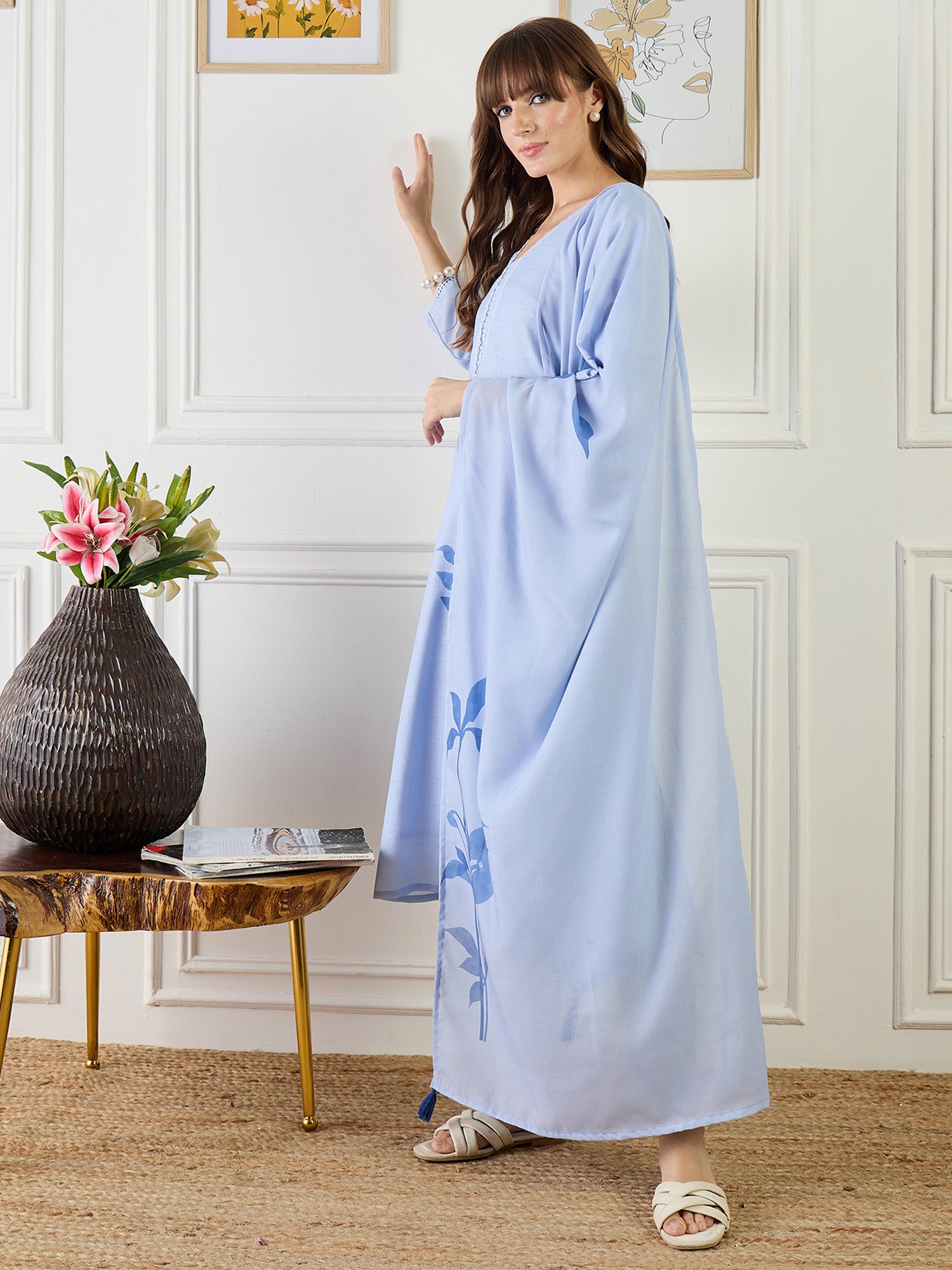 Indo Era Printed Straight Kurta Trousers With Dupatta Set- IE
