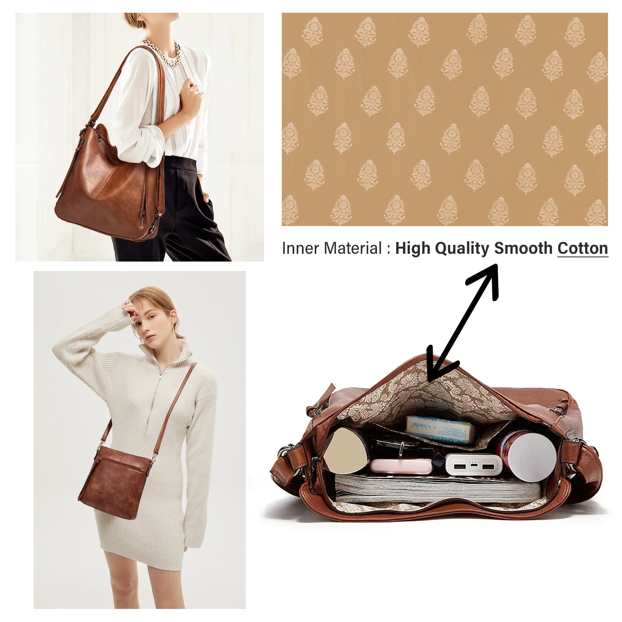 Set Of 3 Wine Red Light Weight Pu Leather Handbag Combo For Women
