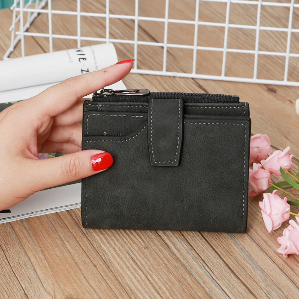Black Light Weight Vegan Leather Mini Wallet For Unisex