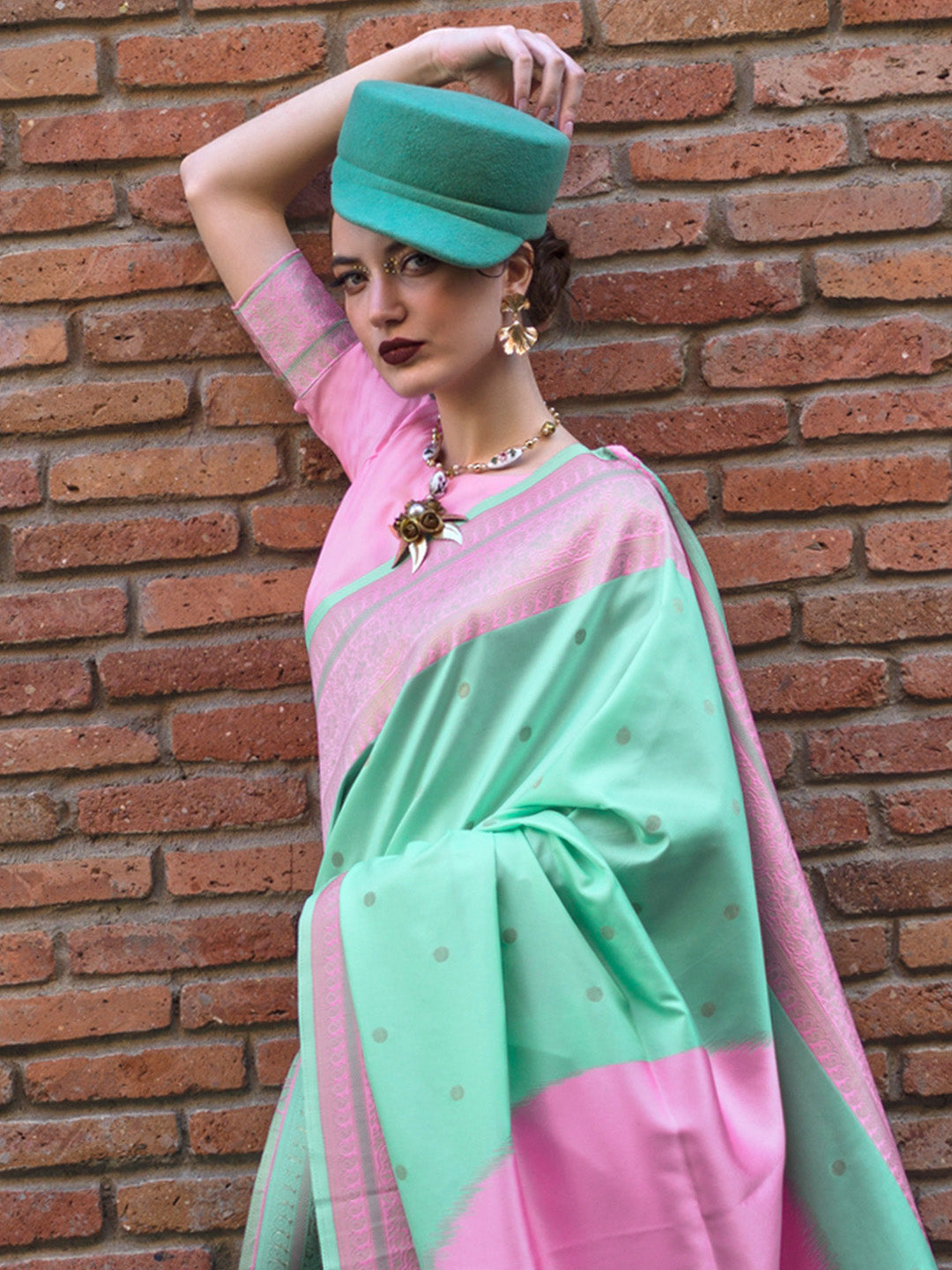 Soft Silk Sea Green Woven Design Designer Saree With Blouse