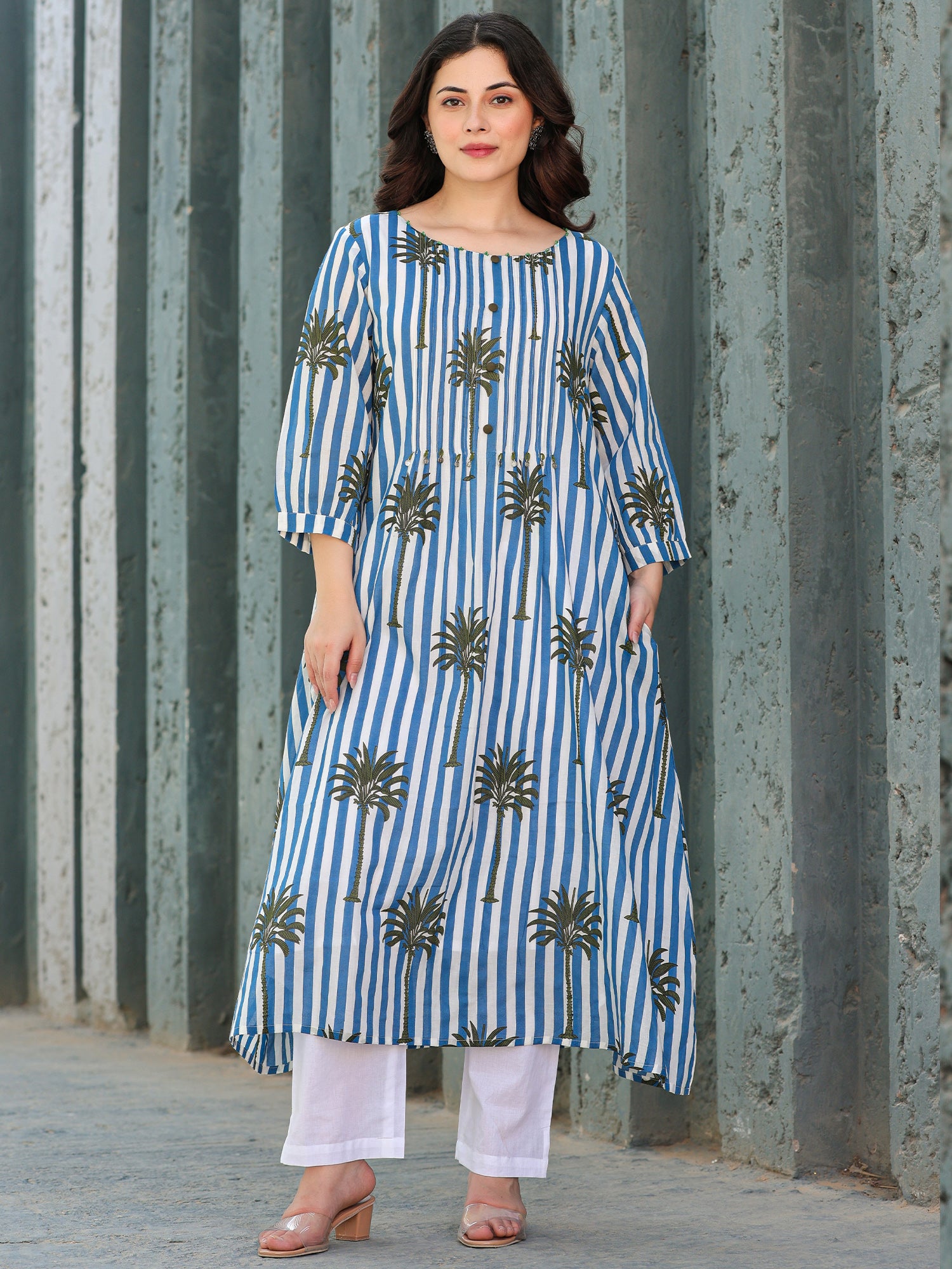 Indo Era Multi Printed A-Line Kurta Trousers set