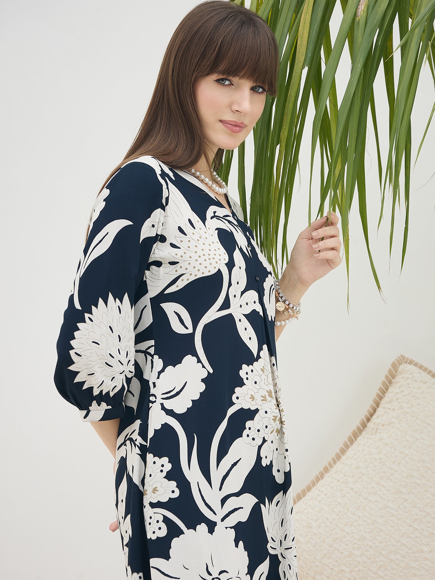 Indo Era Black Printed A-Line Kurta Trousers Set-IE