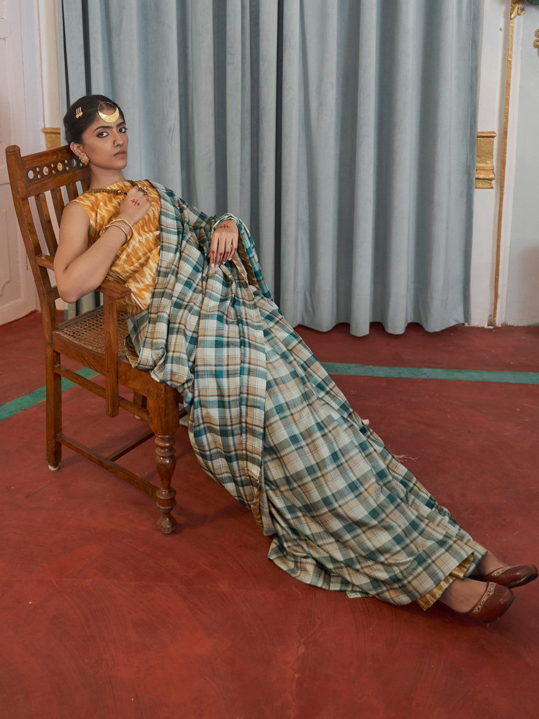 Dola Silk Light Blue Printed Designer Saree With Blouse