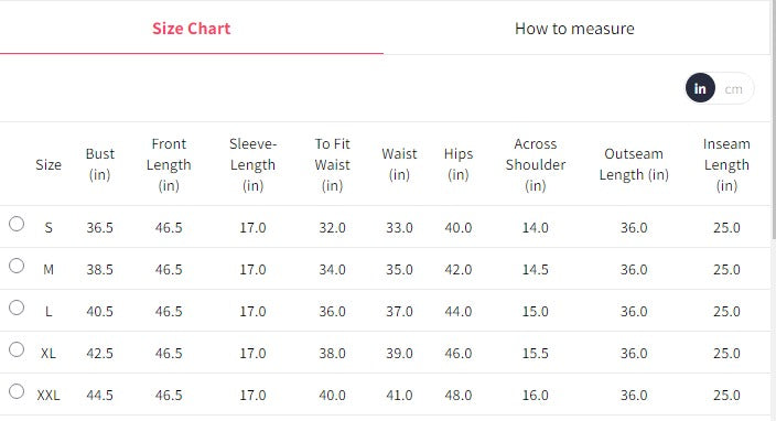 Kurta Sets & Kurtas & Tops-indo-era-size-chart