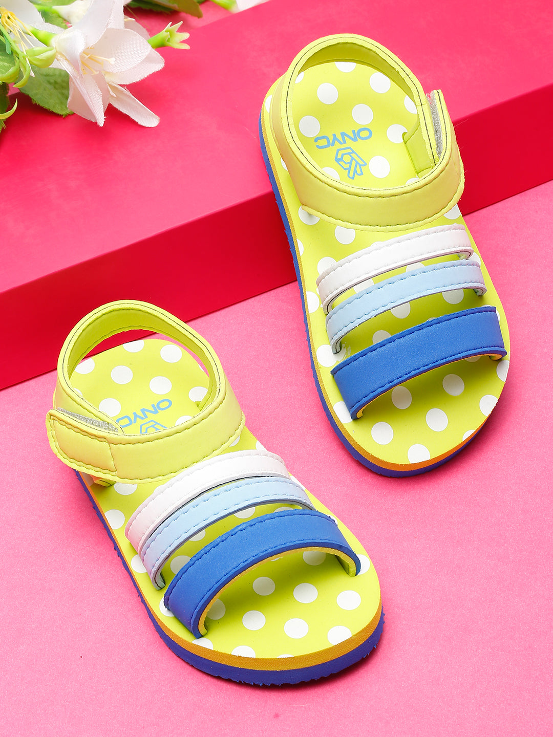 Premium Butterscotch Kids Sandals for Girls (Lime Green)