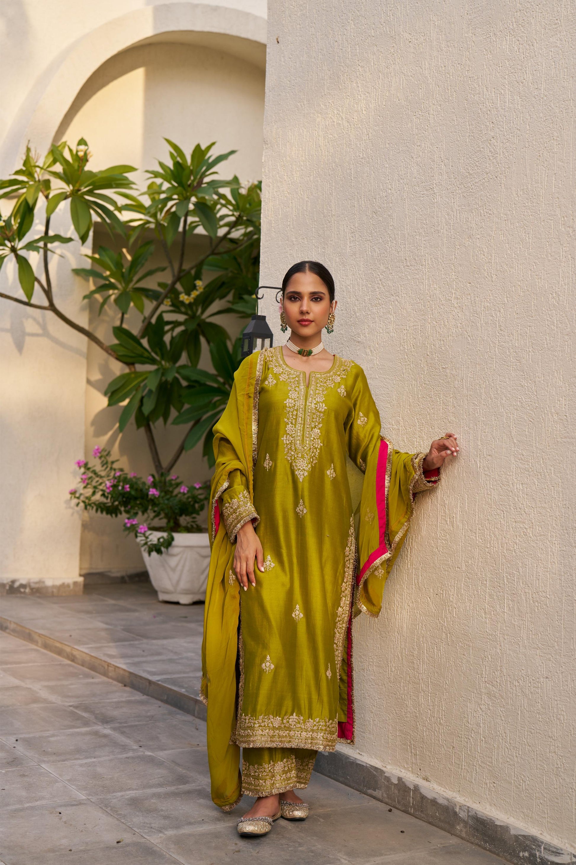 Lime Green Inayat Kurta Set of 3