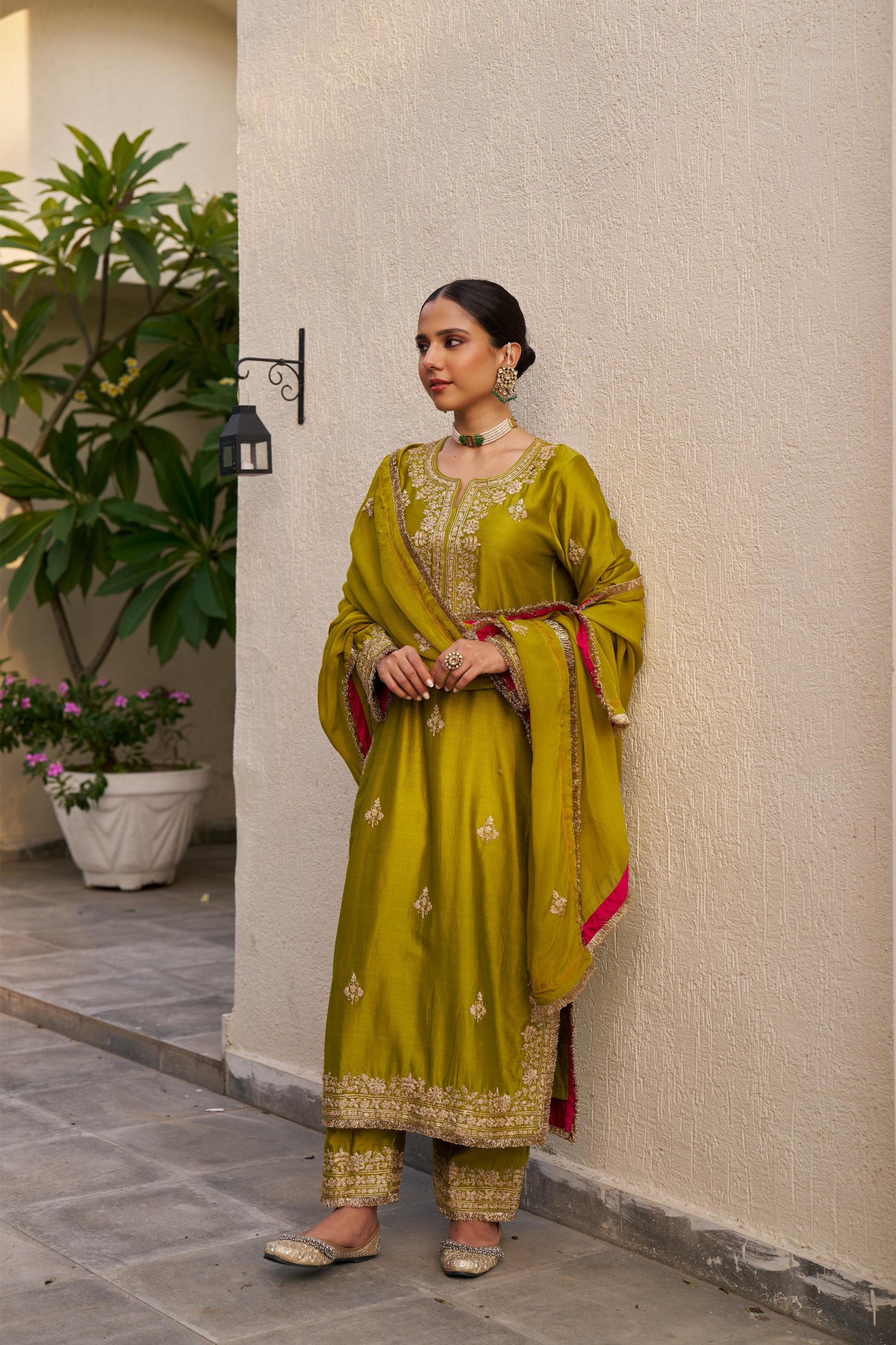 Lime Green Inayat Kurta Set of 3