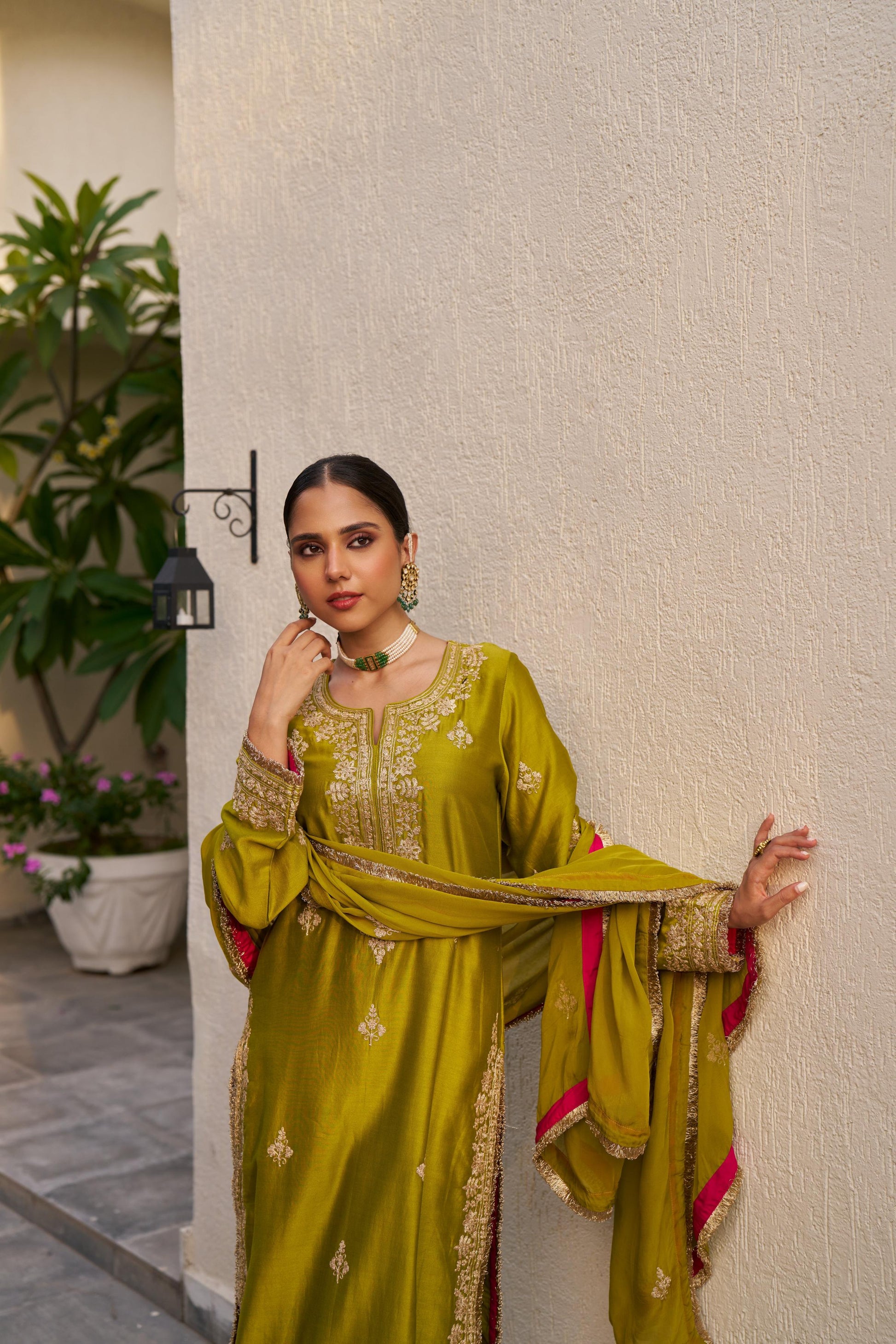 Lime Green Inayat Kurta Set of 3