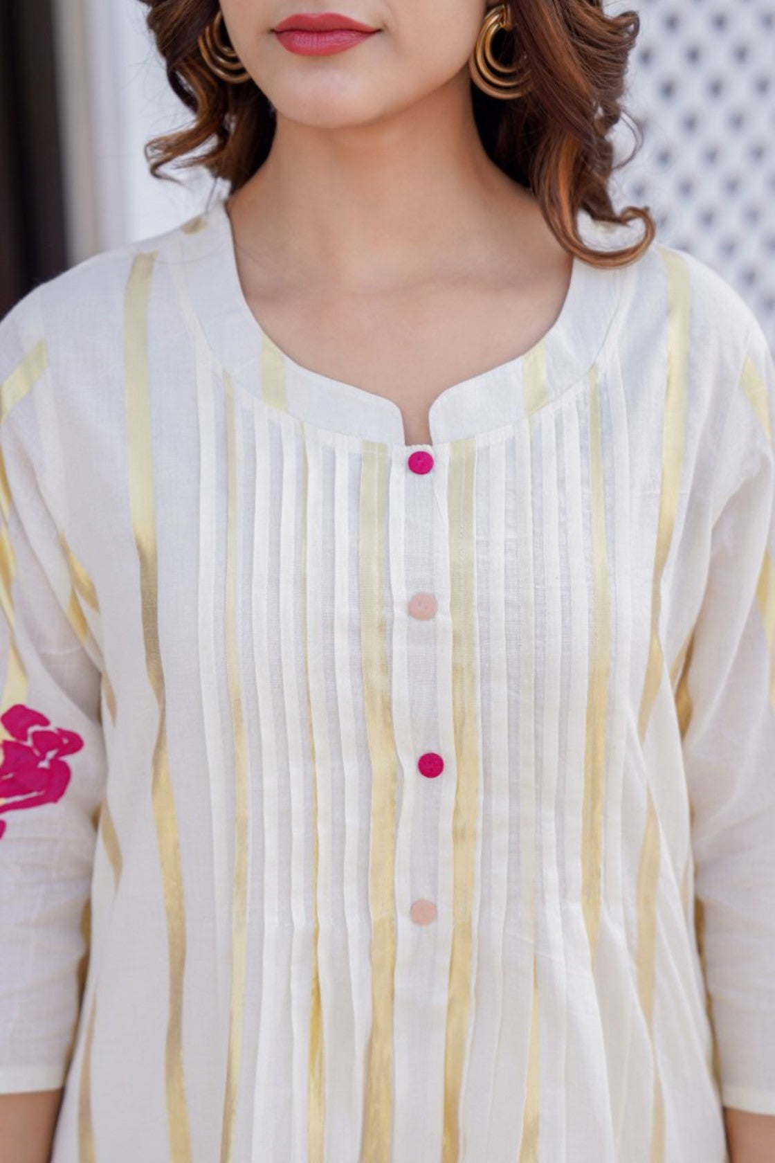 Manjula Walnut Cotton Kurta Pant Set- AL