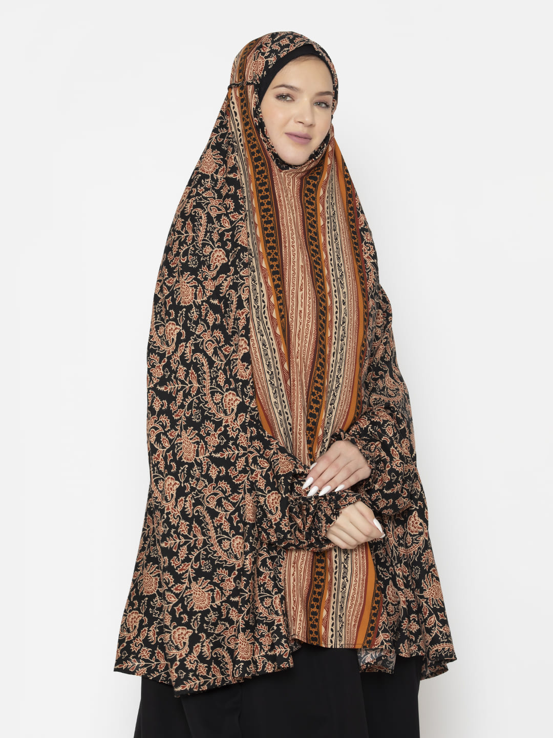 Floral Panel Print Namaz Dupatta