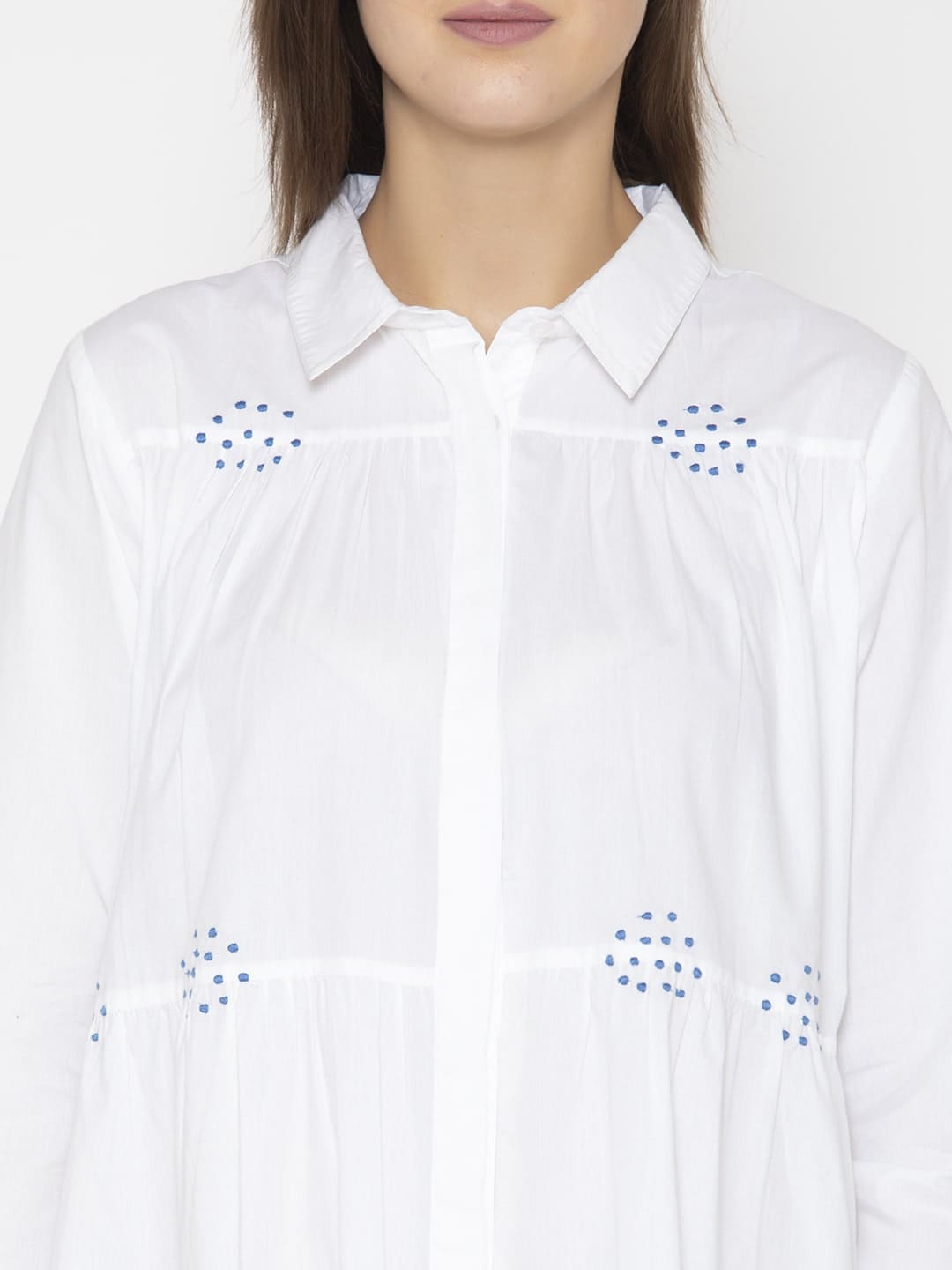 Eternal Noble Dotted Dress White