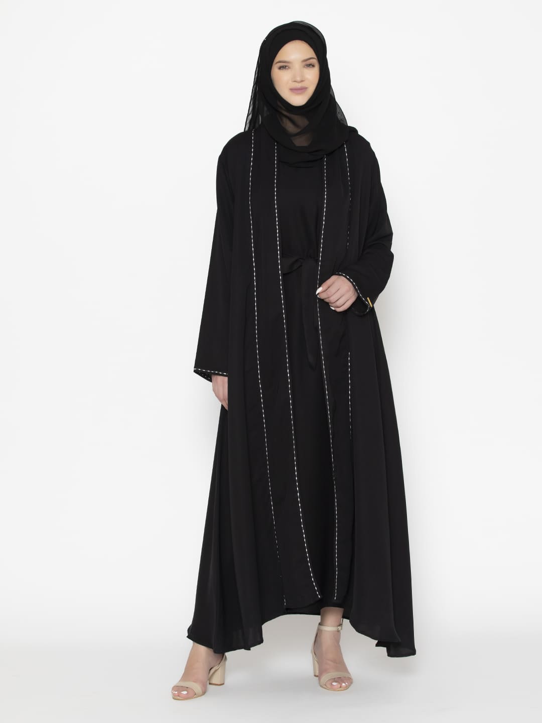 Poppy Lined Abaya Black