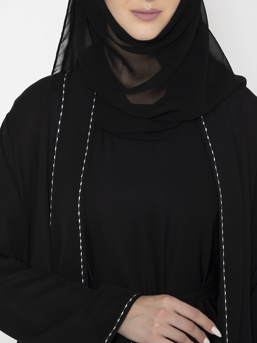 Poppy Lined Abaya Black