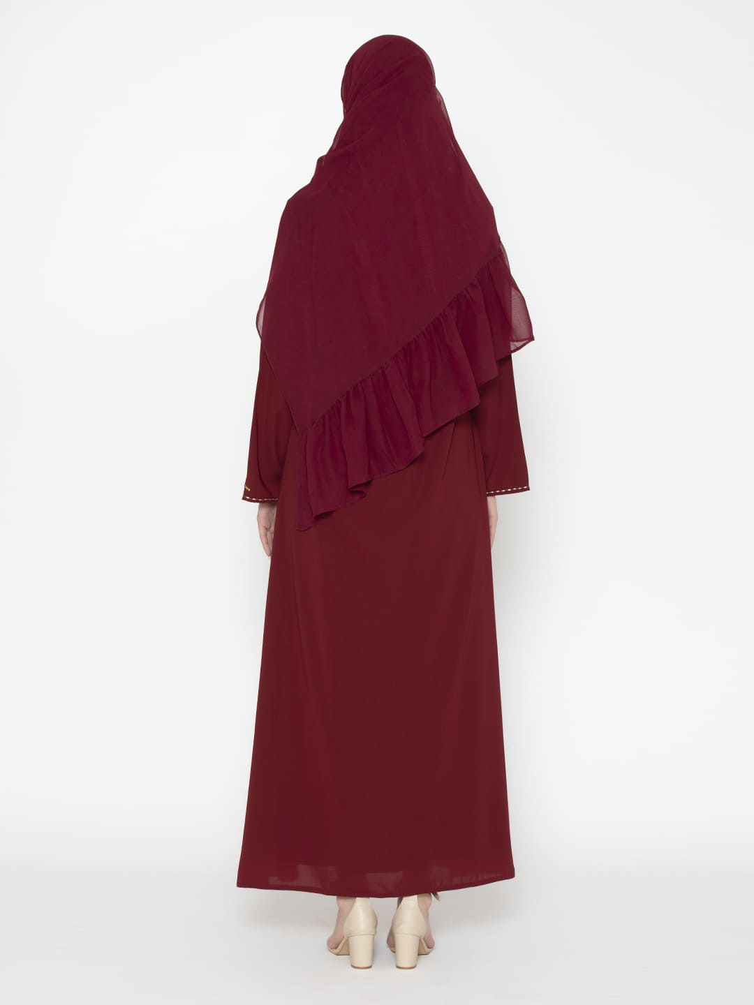 Ethereal Poppy Lined Abaya Red