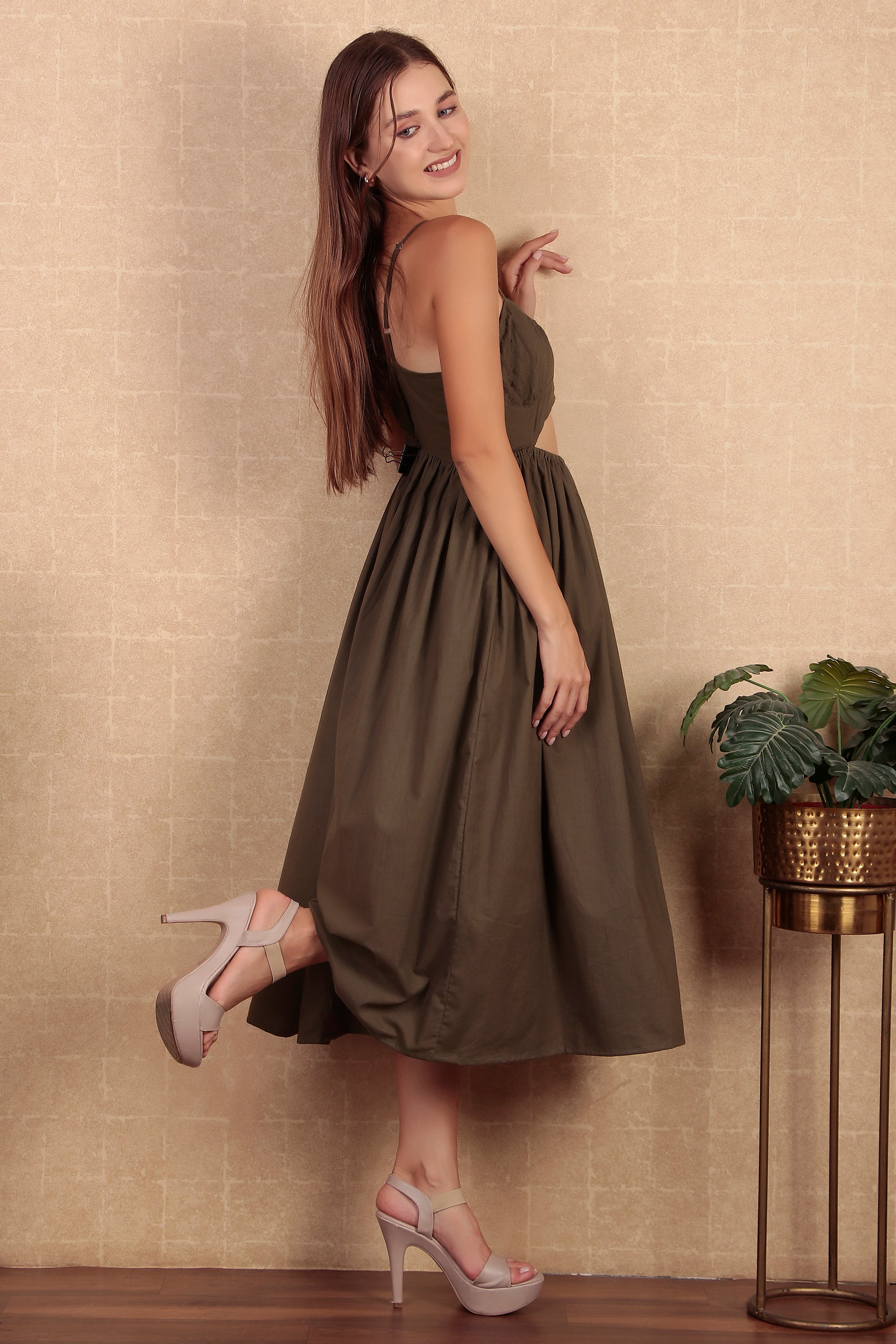 Olive Green Organic Cotton Dress