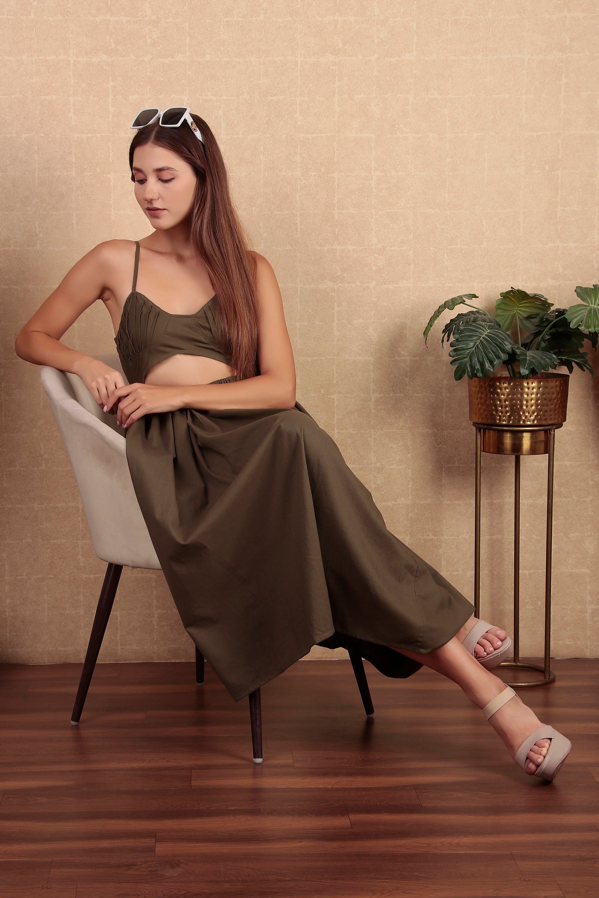 Olive Green Organic Cotton Dress