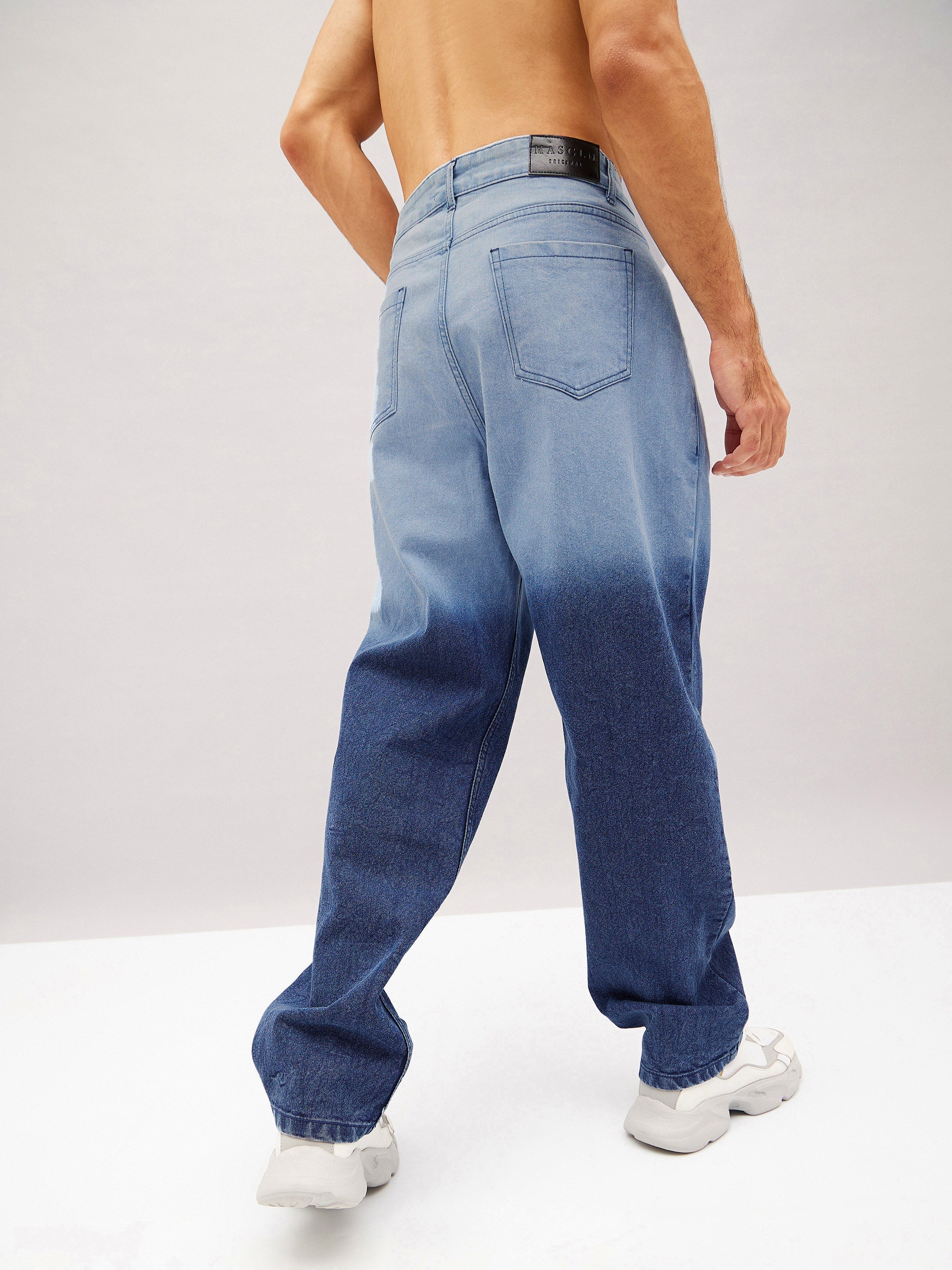 Men Blue Ombre Relax Fit Jeans