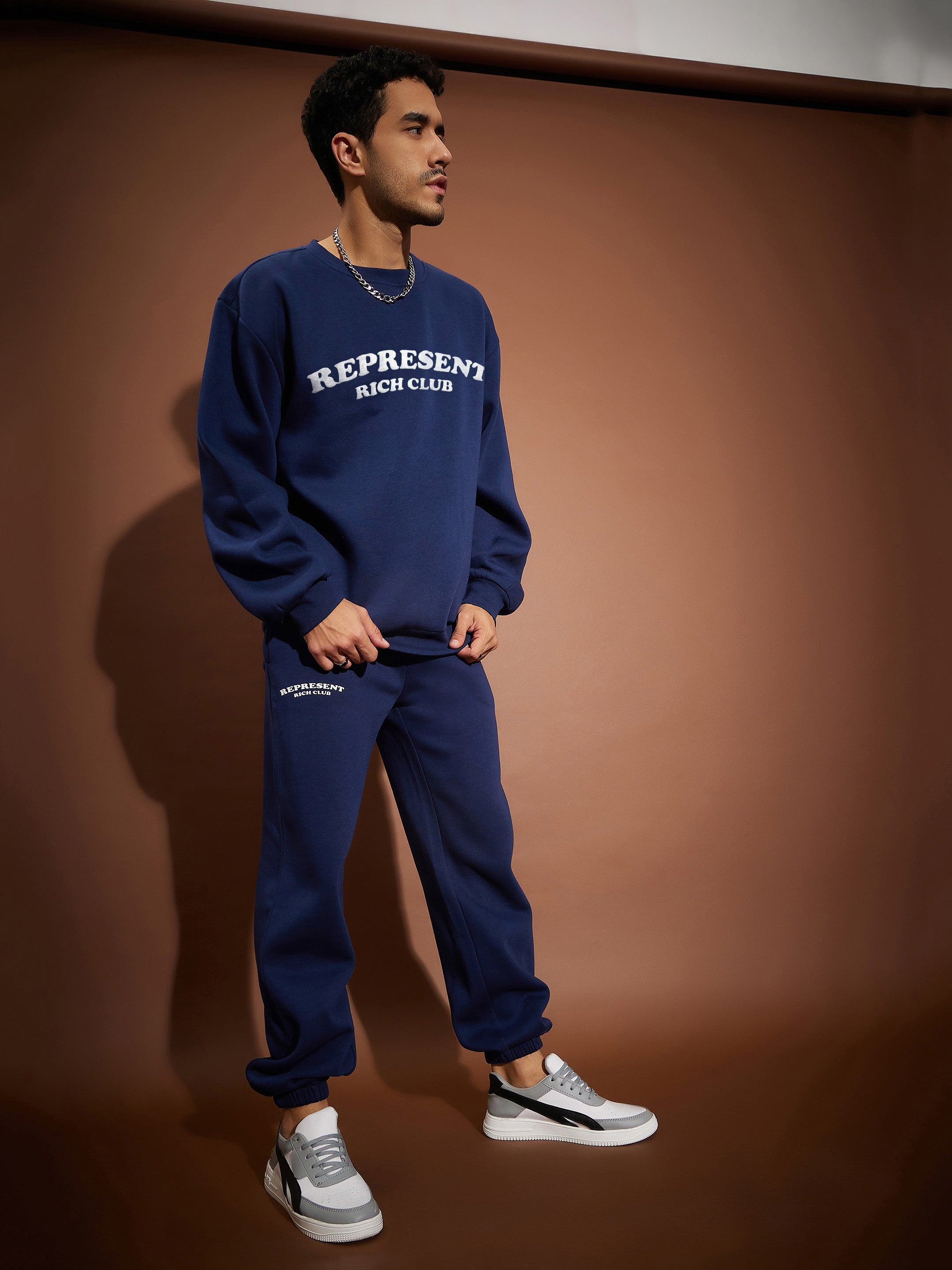 Men Navy REPRESENT Oversized Sweatshirt