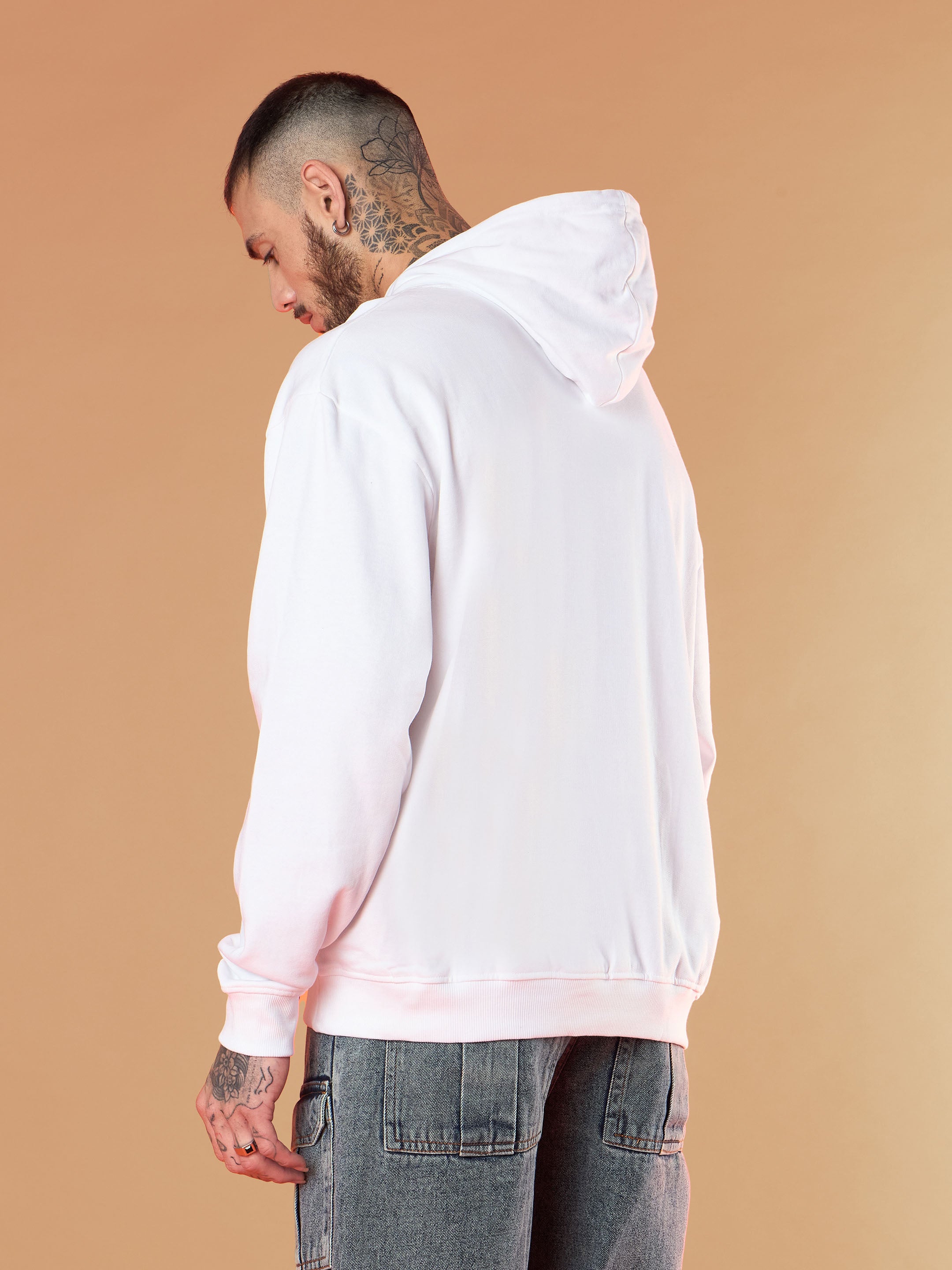 Men White PACIFIC Oversized Hoodie