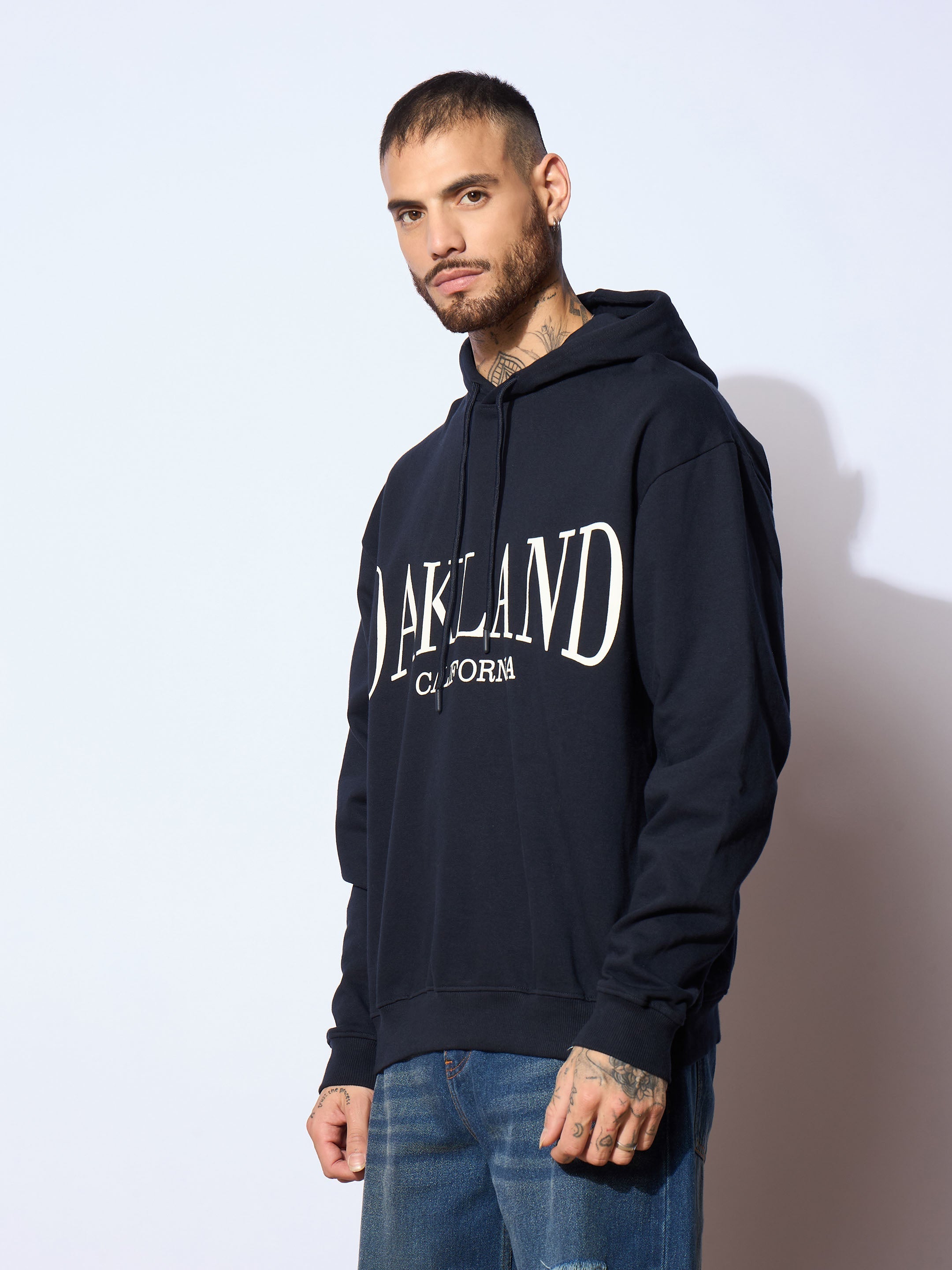 Men Navy OAKLAND Oversized Hoodie