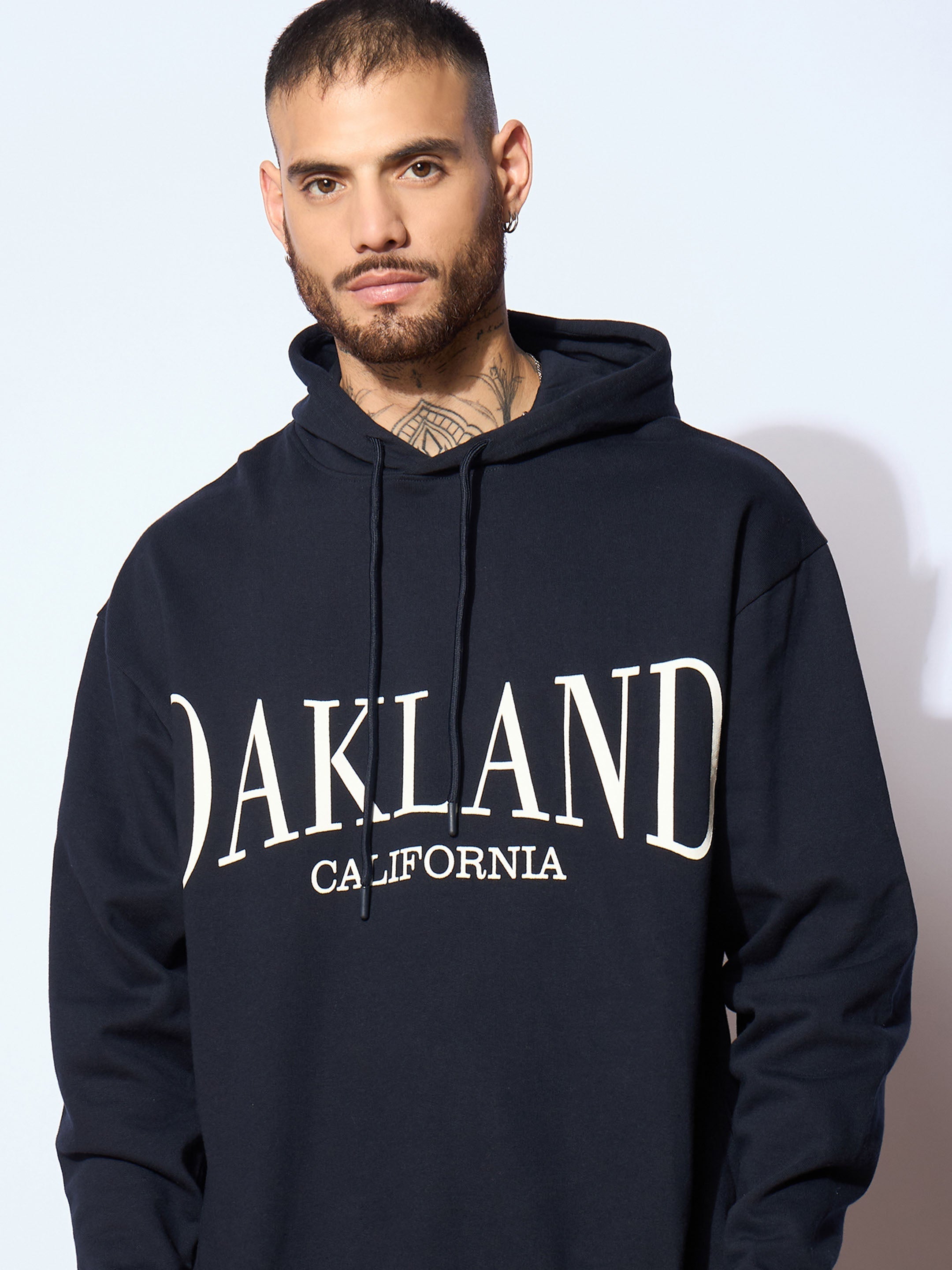 Men Navy OAKLAND Oversized Hoodie