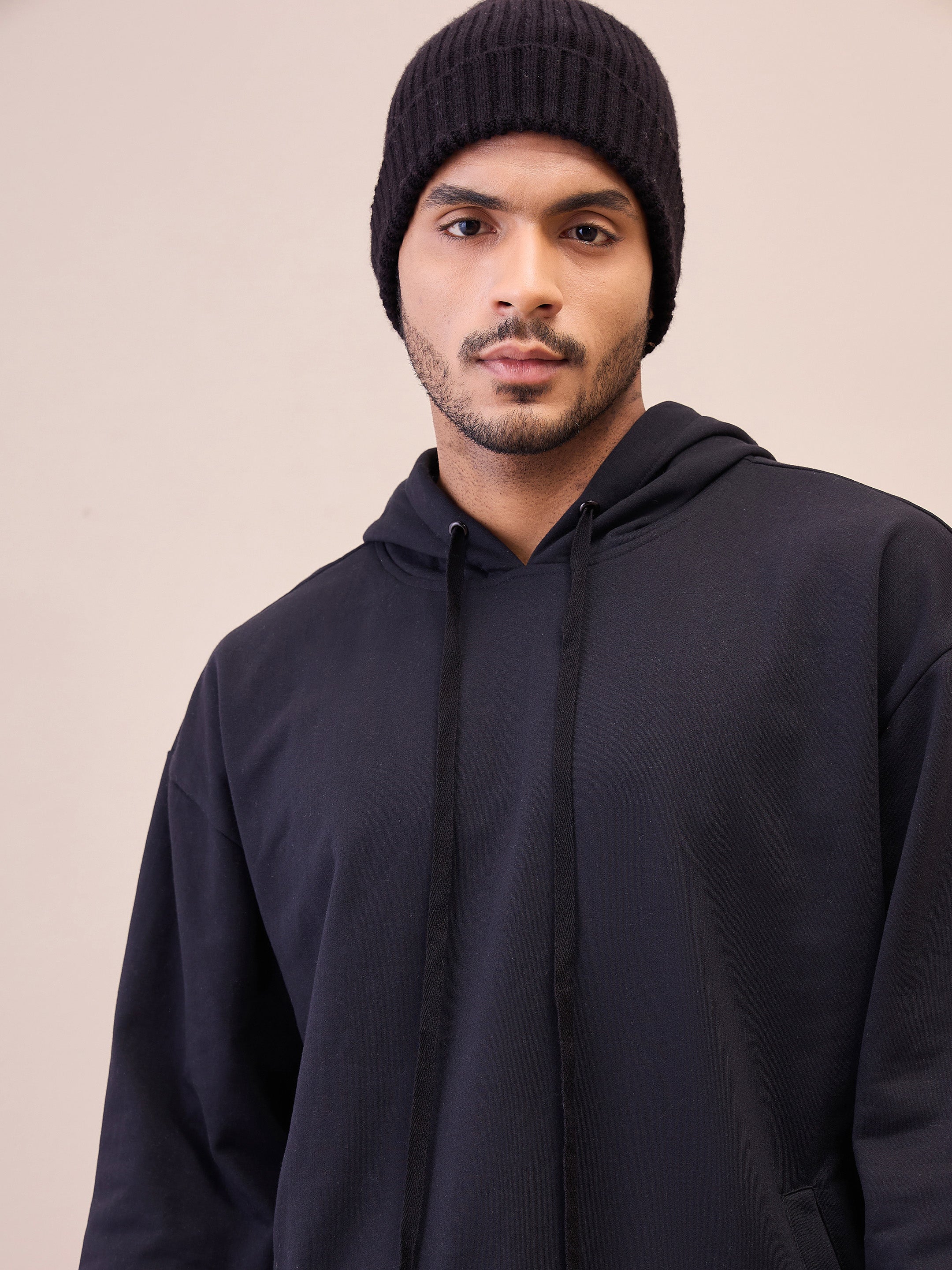 Men Black Oversize Hoodie