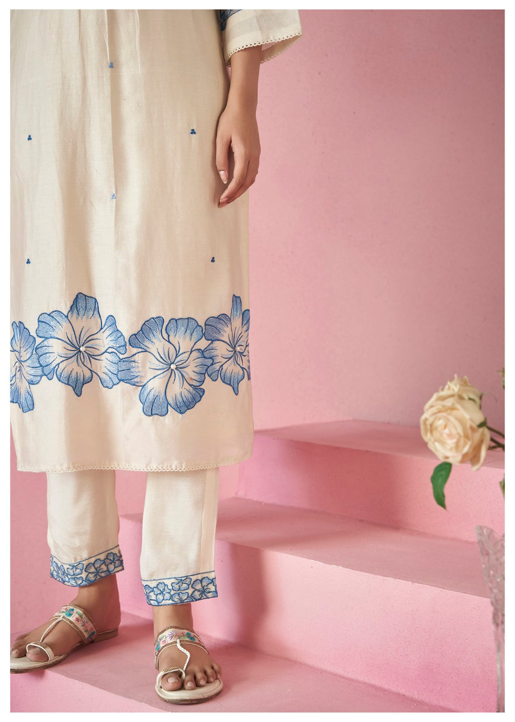 Nadira Frost Embroidered Lawn suit set- AL
