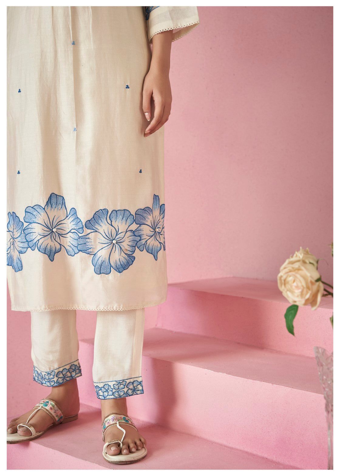 Nadira Frost Embroidered Lawn suit set- AL