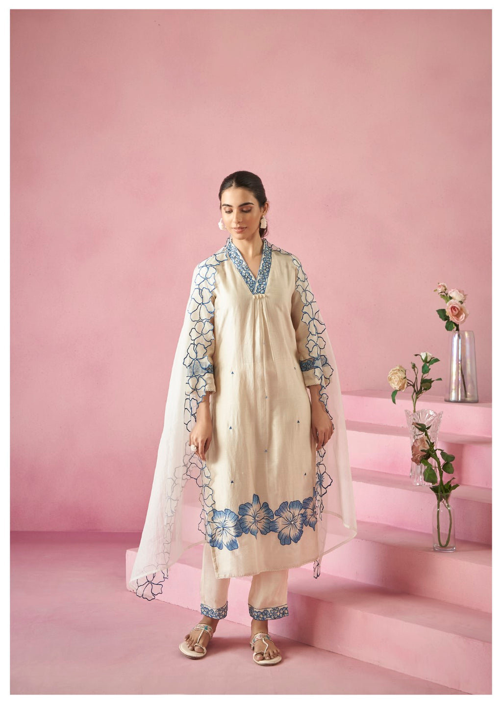 Nadira Frost Embroidered Lawn suit set- AL