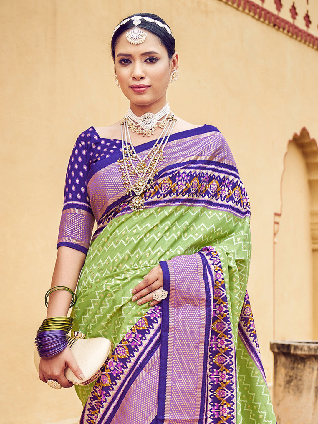 Tussar Silk Green Woven Design Designer Saree With Blouse