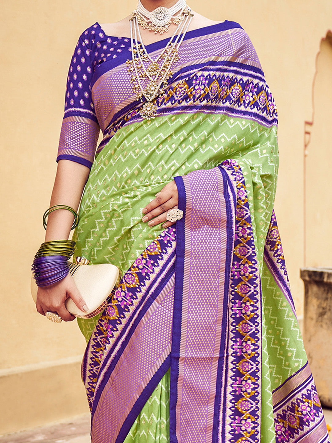 Tussar Silk Green Woven Design Designer Saree With Blouse