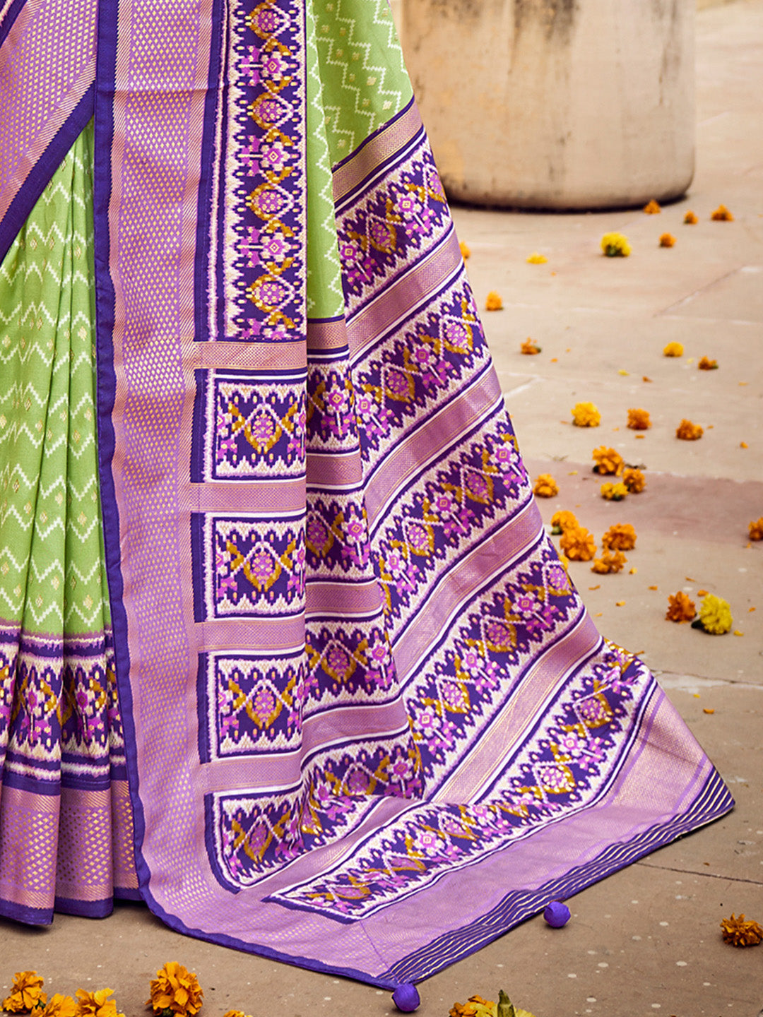 Tussar Silk Green Woven Design Designer Saree With Blouse