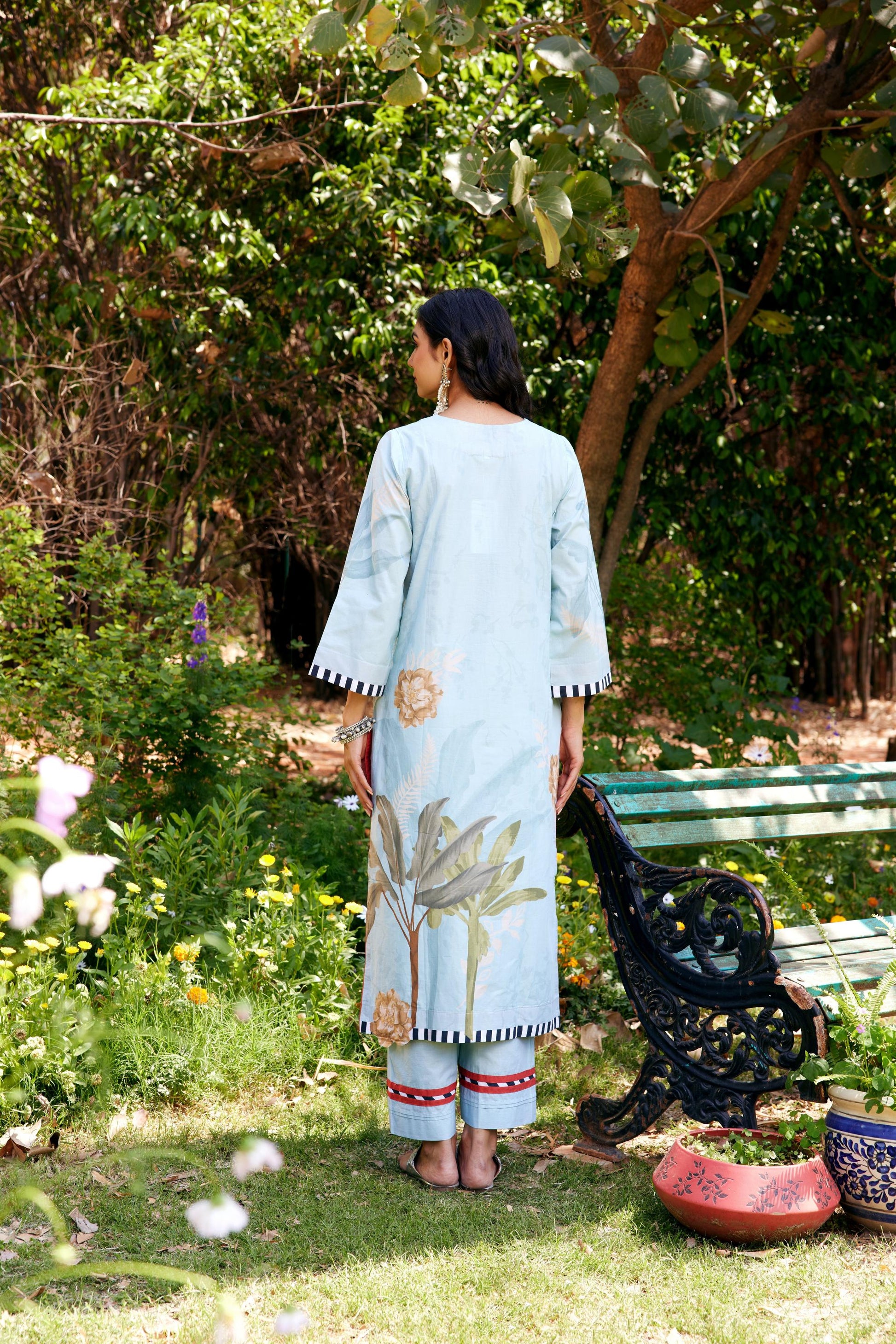 Noor Aqua Blue Kurta Set of 3