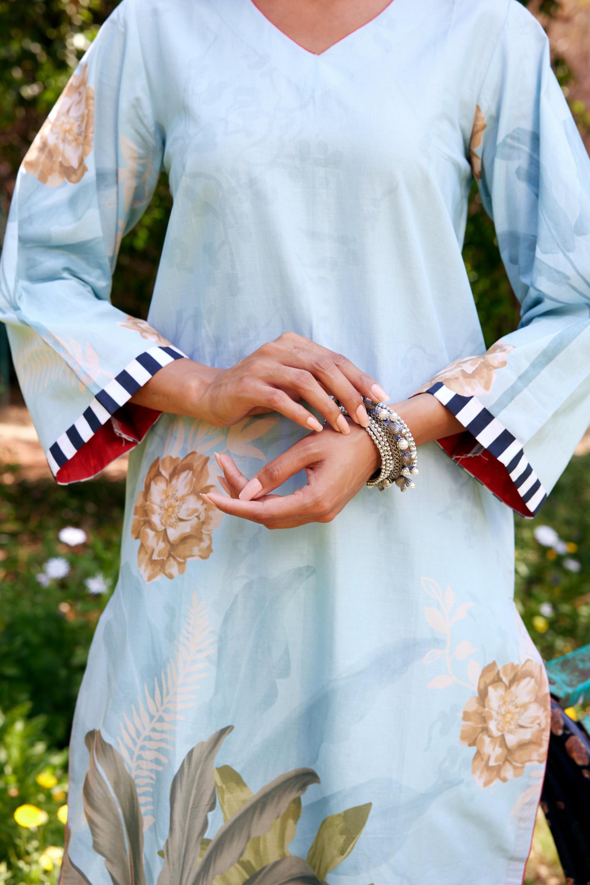 Noor Aqua Blue Kurta Set of 3