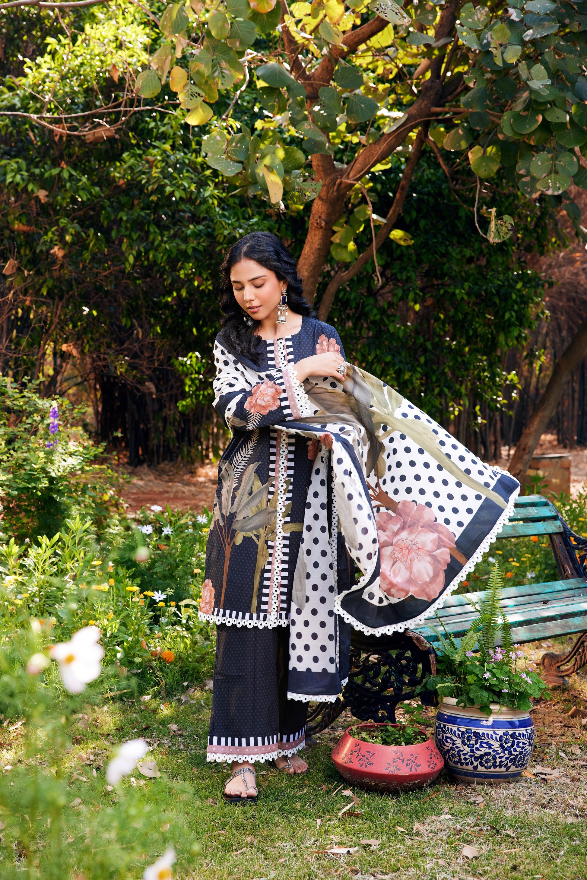 Noor Black Short Cotton Kurta-Set of 3