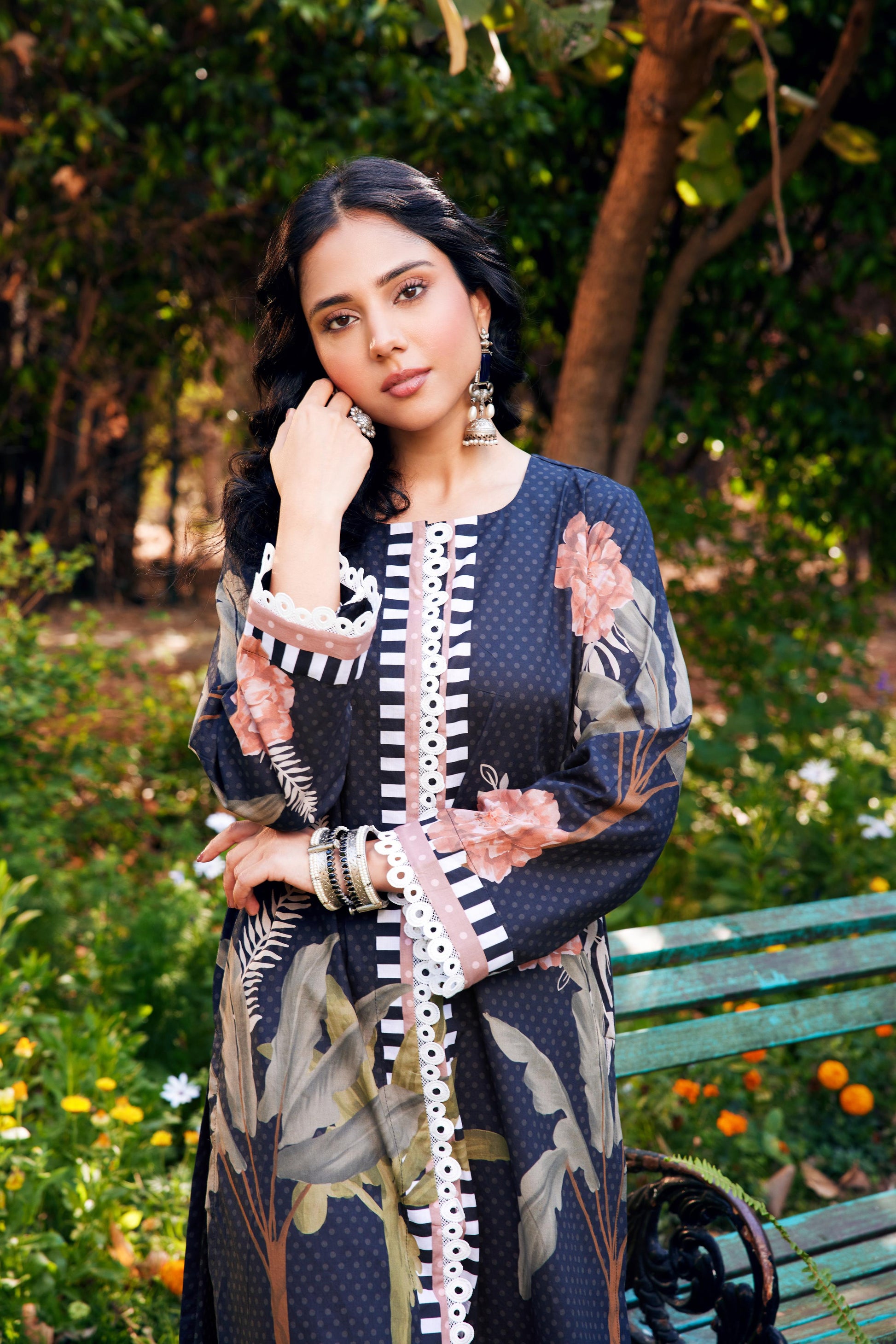 Noor Black Short Cotton Kurta-Set of 3