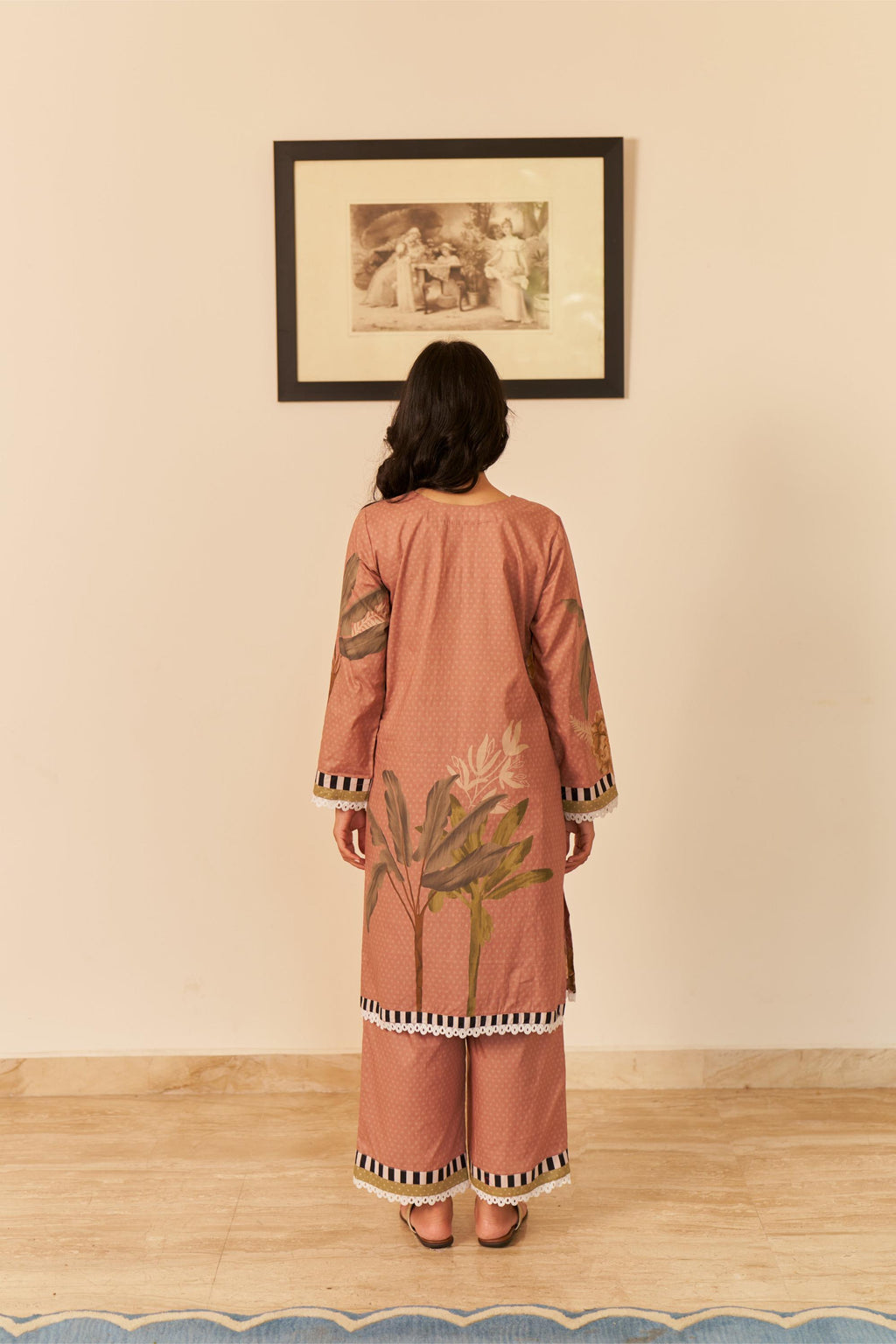 Noor Old Rose Short Cotton Kurta-Set of 3