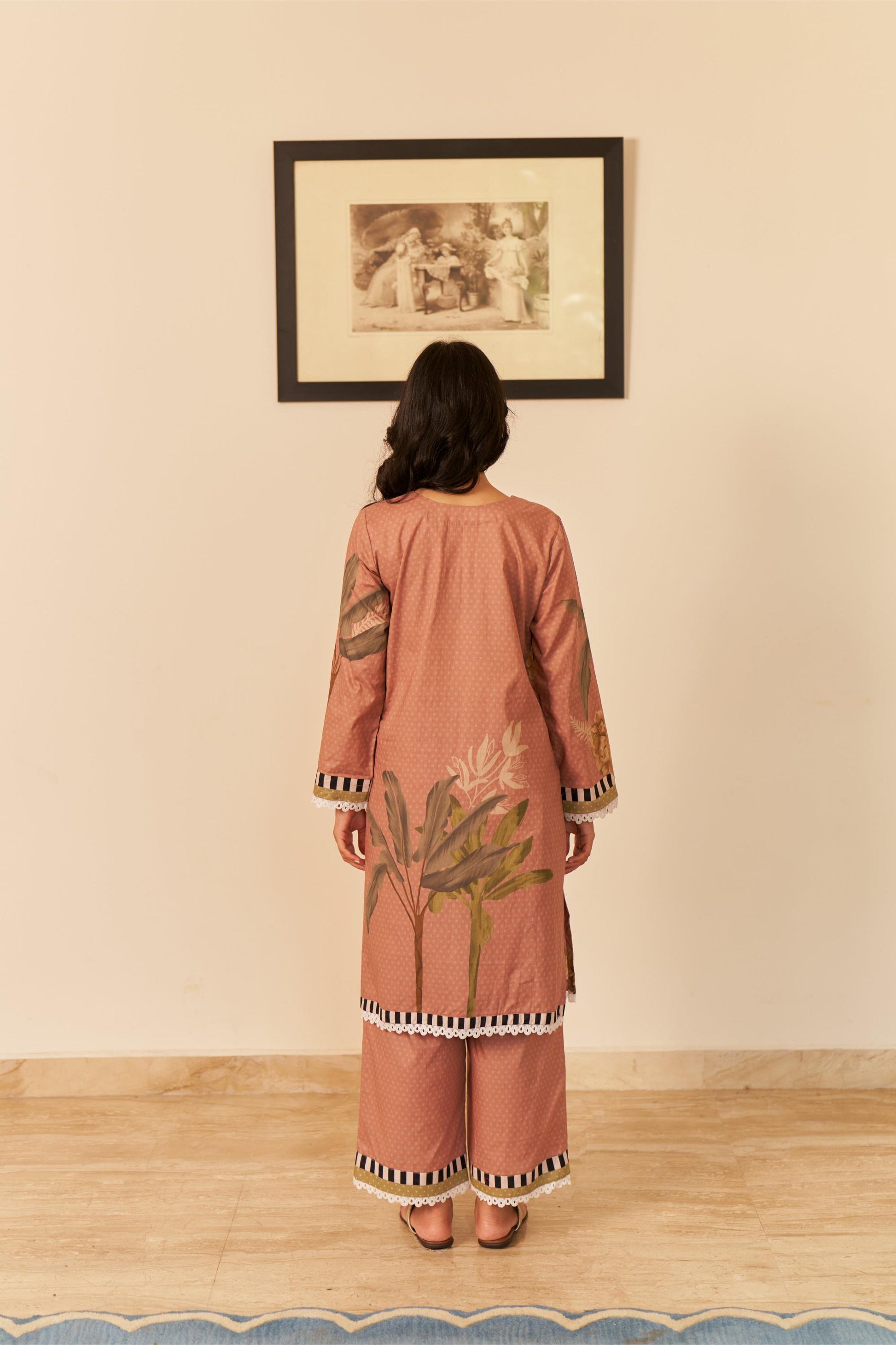 Noor Old Rose Short Cotton Kurta-Set of 3