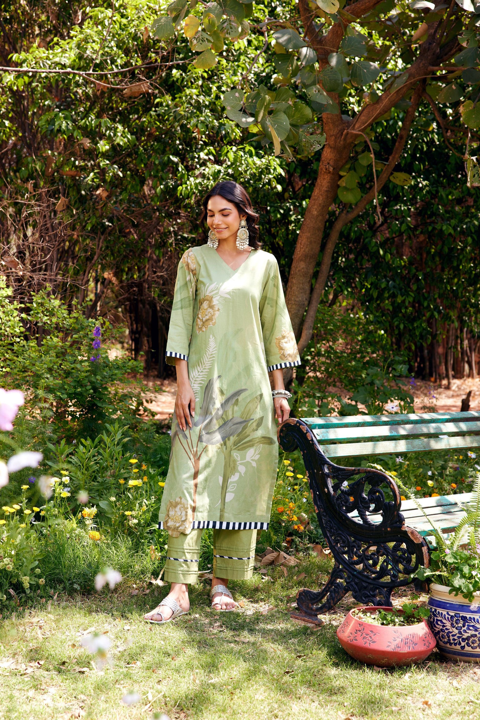 Noor Sage Green Kurta Set of 3
