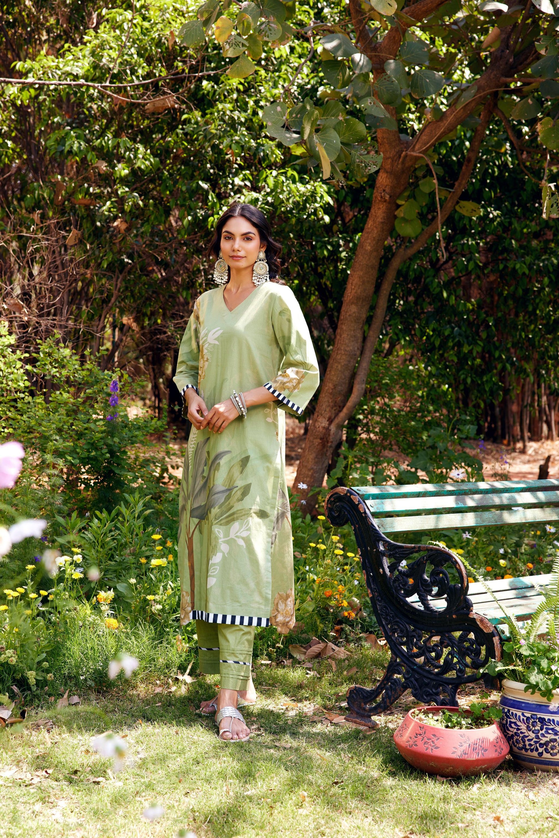 Noor Sage Green Kurta Set of 3