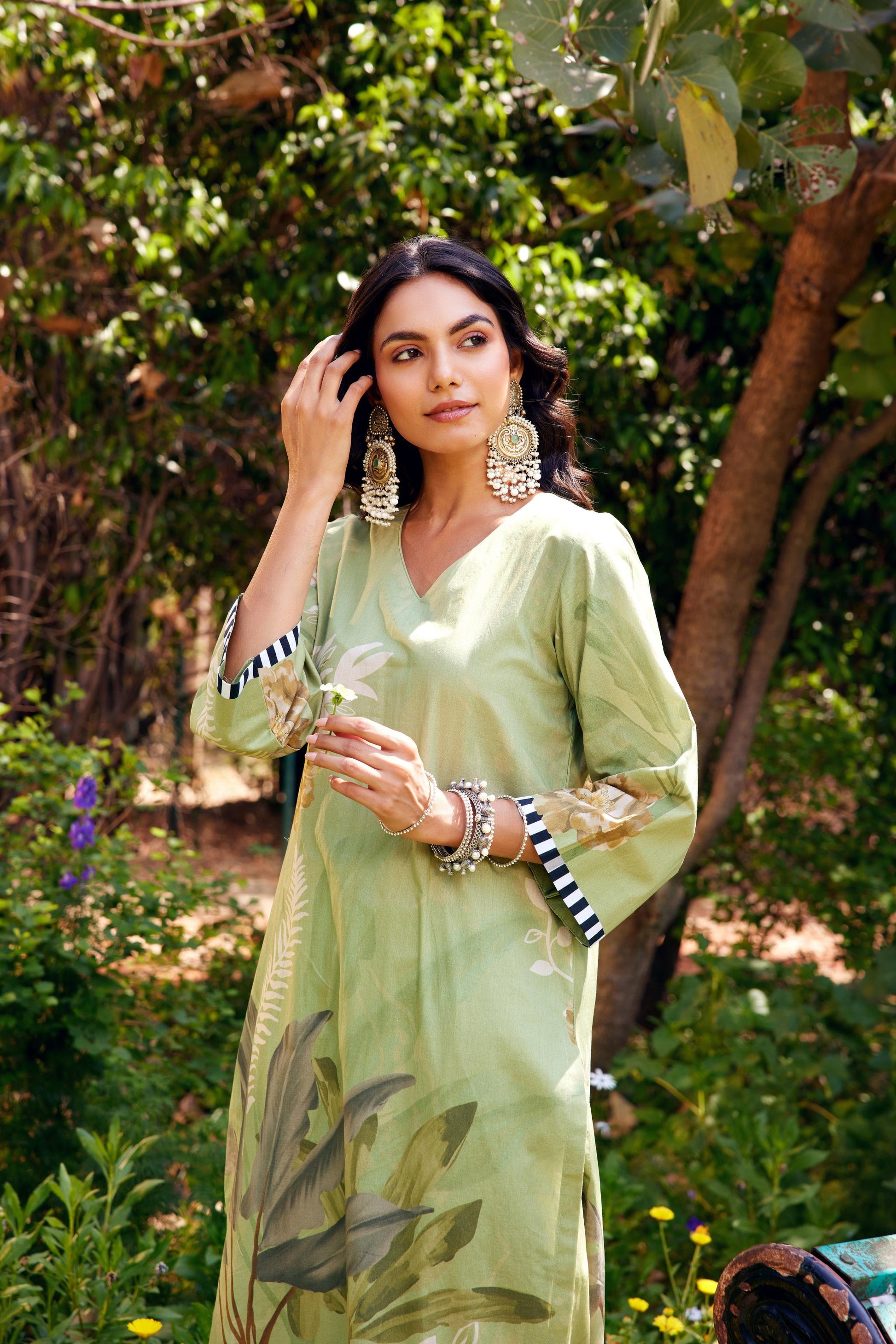 Noor Sage Green Kurta Set of 3